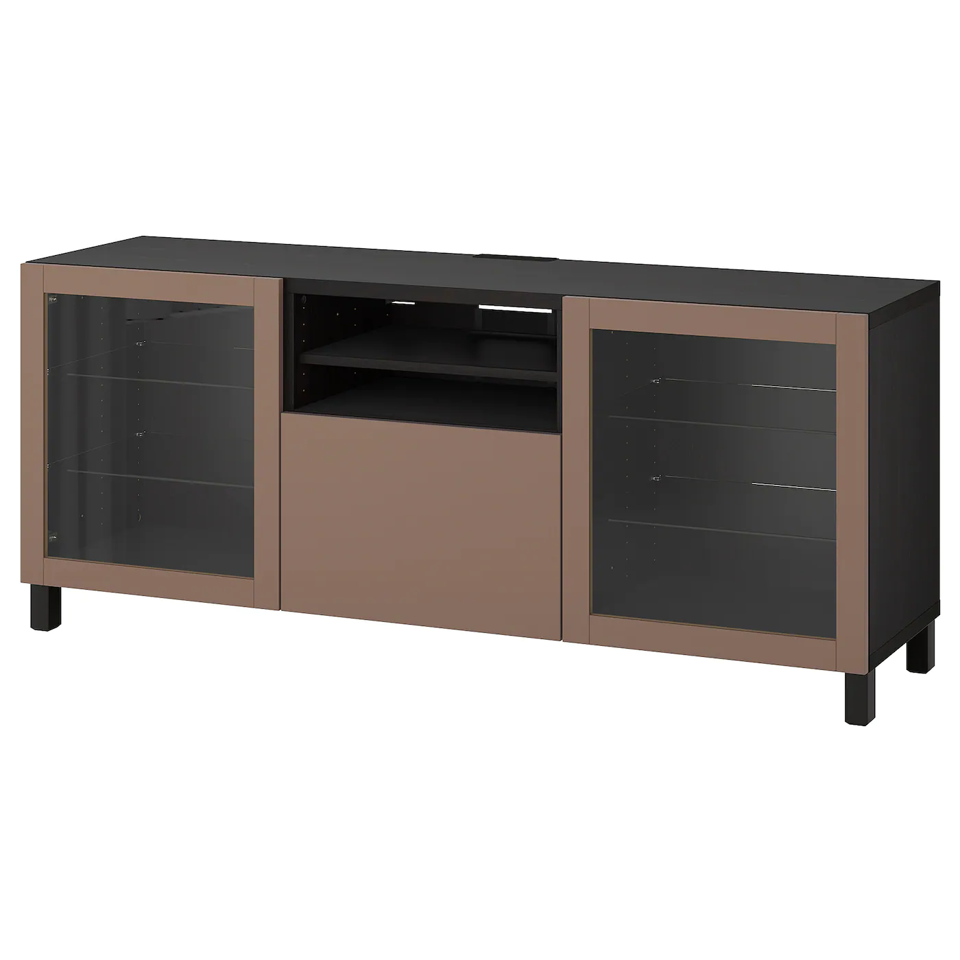 IKEA BESTÅ TV Bench With Drawers Blackbrown Sindvik/Lappviken/Stubbarp Light Graybrown 70 7/8x16 1/2x29 1/8 "