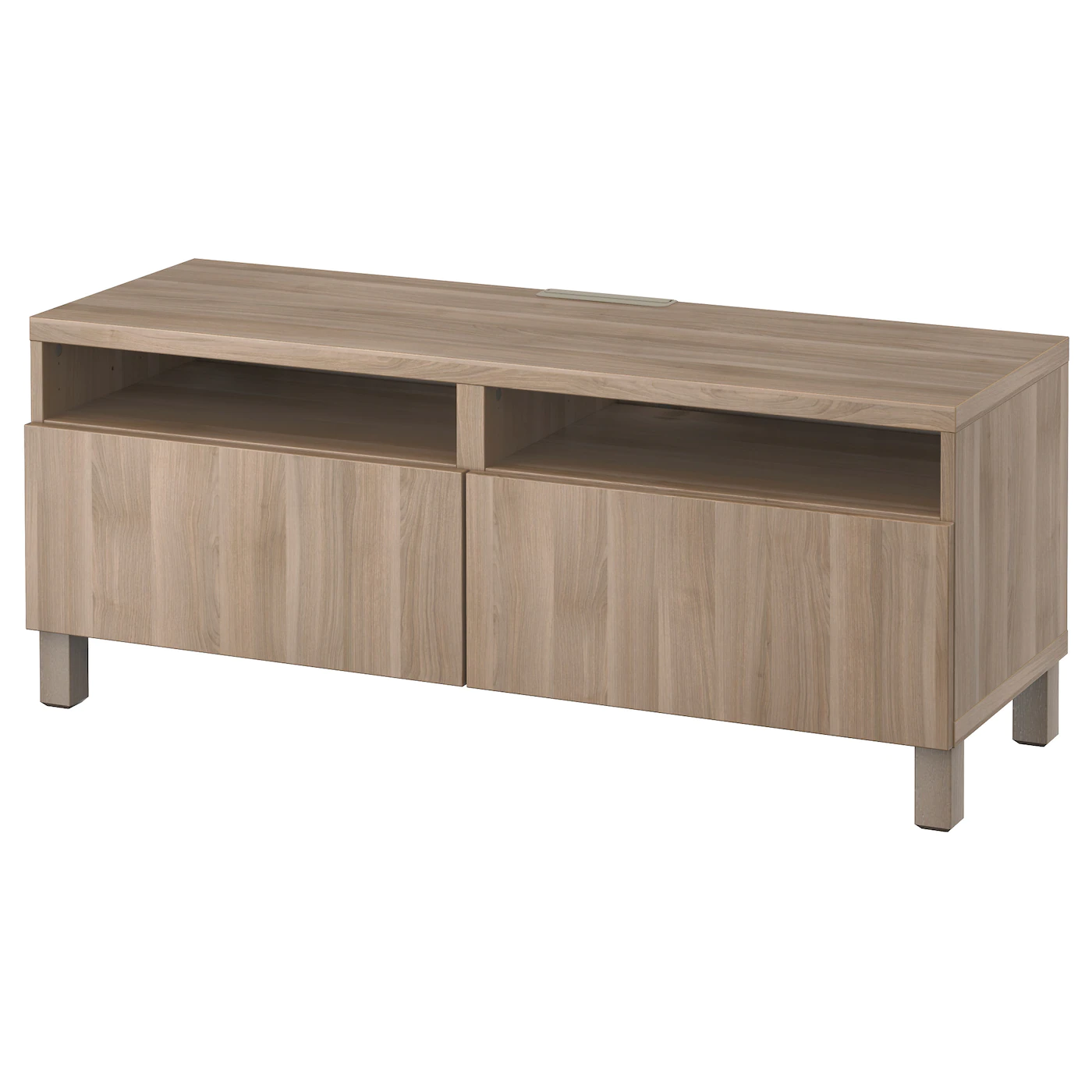 IKEA BESTÅ TV Bench With Drawers Walnut Effect Light Gray/Lappviken/Stubbarp Walnut Effect Light Gray 47 1/4x16 1/2x18 7/8 " Blackbrown/kallviken/stubbarp Dark Gray
