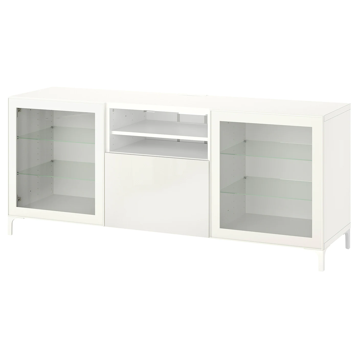 IKEA BESTÅ TV Bench With Drawers White Glassvik/Selsviken/Nannarp White 70 7/8x16 1/2x29 1/8 " Blackbrown Glassvik/selsviken/nannarp Black