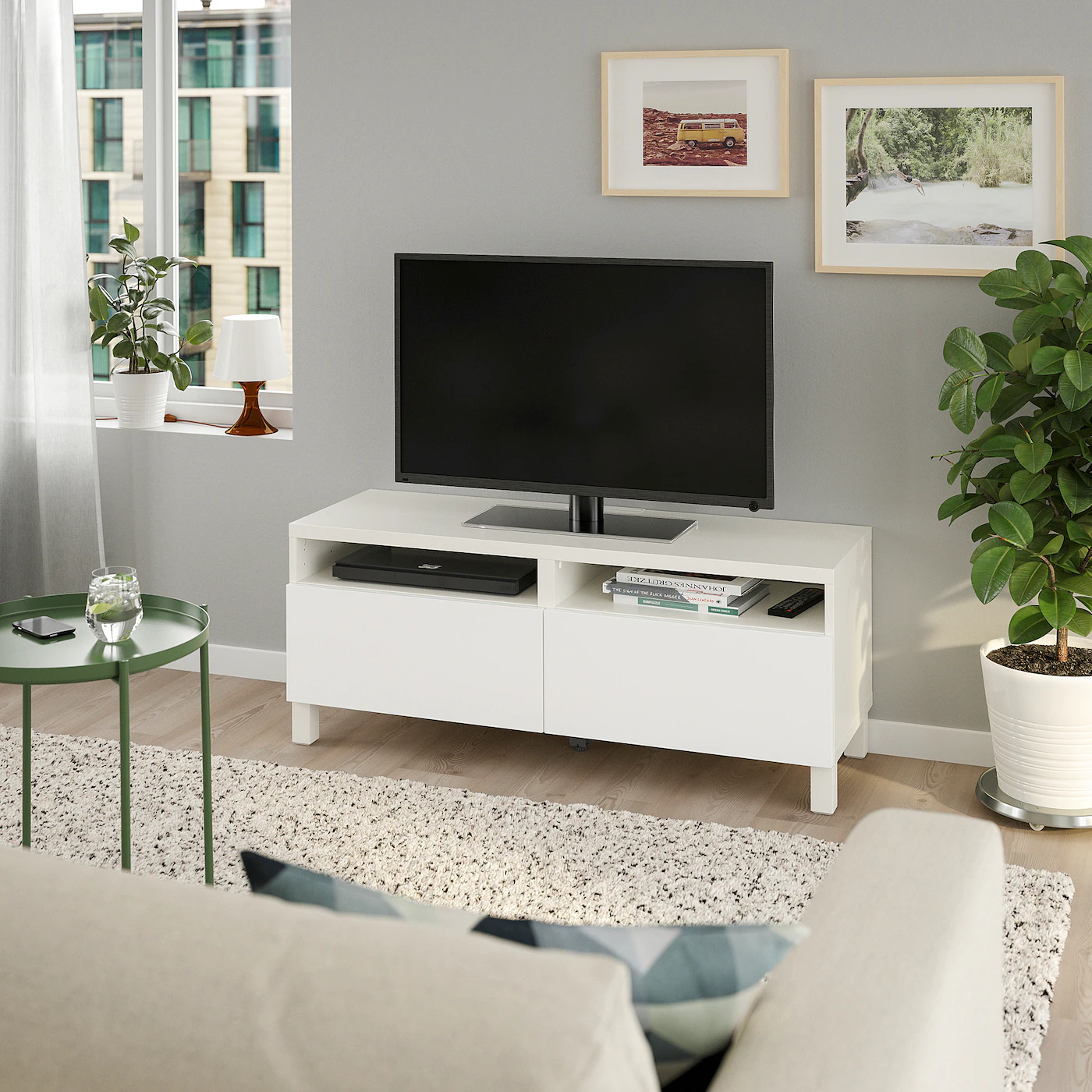 IKEA BESTÅ TV Bench With Drawers White/Lappviken/Stubbarp White 47 1/4x16 1/2x18 7/8 " Blackbrown/kallviken/stubbarp Dark Gray 6 IKEA BESTÅ TV Bench With Drawers White/Lappviken/Stubbarp White 47 1/4x16 1/2x18 7/8 " Blackbrown/kallviken/stubbarp Dark Gray - Image 4