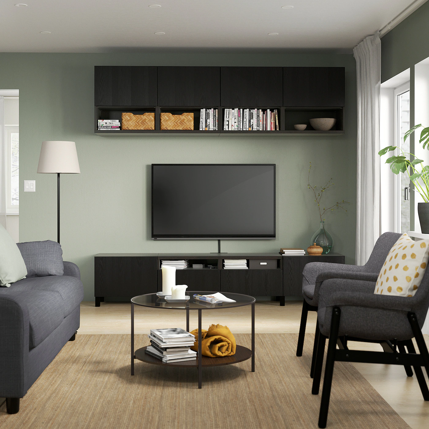 IKEA BESTÅ TV Storage Combination Blackbrown/Timmerviken/Stubbarp Black 94 1/2x16 1/2x90 1/2 " 5 IKEA BESTÅ TV Storage Combination Blackbrown/Timmerviken/Stubbarp Black 94 1/2x16 1/2x90 1/2 " - Image 3