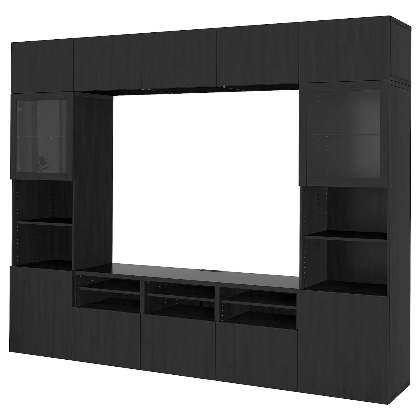 IKEA BESTÅ TV Storage Combination/glass Doors Blackbrown/Selsviken High Gloss/black Smoked Glass 118 1/8x16 1/2x91 " 14 IKEA BESTÅ TV Storage Combination/glass Doors Blackbrown/Selsviken High Gloss/black Smoked Glass 118 1/8x16 1/2x91 " - Image 12