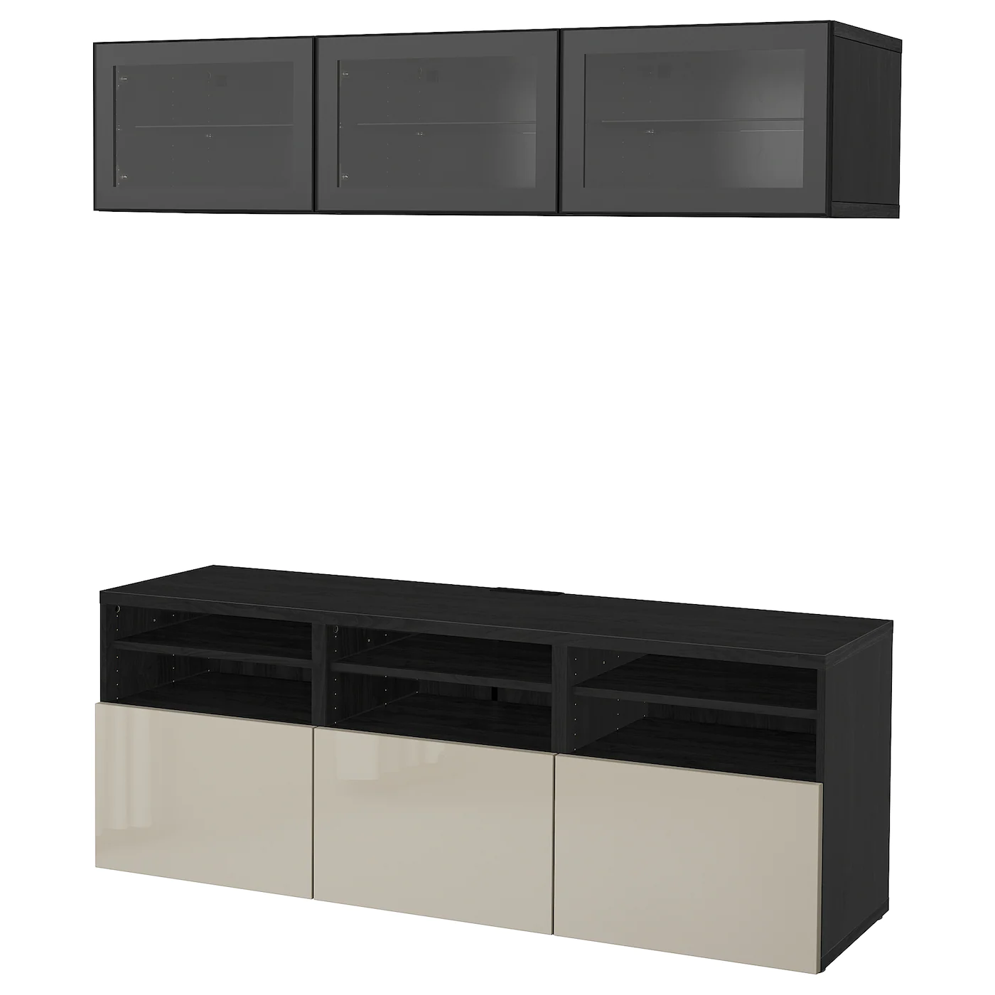 IKEA BESTÅ TV Storage Combination/glass Doors Walnut Effect Light Gray/Selsviken Highgloss/white Frosted Glass 70 7/8x16 1/2x75 5/8 " Blackbrown/hanviken Blackbrown Clear Glass 18 IKEA BESTÅ TV Storage Combination/glass Doors Walnut Effect Light Gray/Selsviken Highgloss/white Frosted Glass 70 7/8x16 1/2x75 5/8 " Blackbrown/hanviken Blackbrown Clear Glass - Image 16