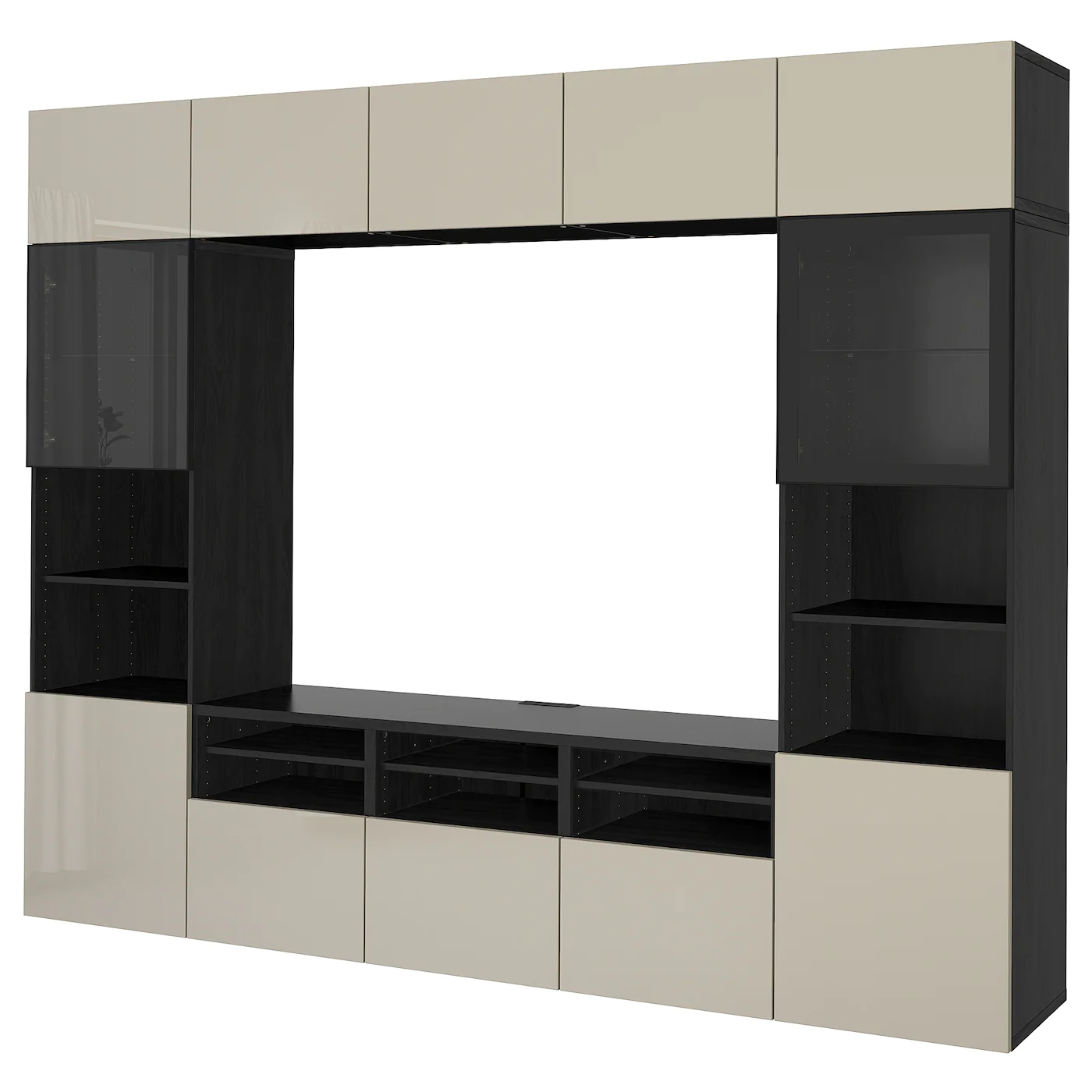 IKEA BESTÅ TV Storage Combination/glass Doors Blackbrown/Selsviken High Gloss/beige Smoked Glass 118 1/8x16 1/2x91 " 16 IKEA BESTÅ TV Storage Combination/glass Doors Blackbrown/Selsviken High Gloss/beige Smoked Glass 118 1/8x16 1/2x91 " - Image 14