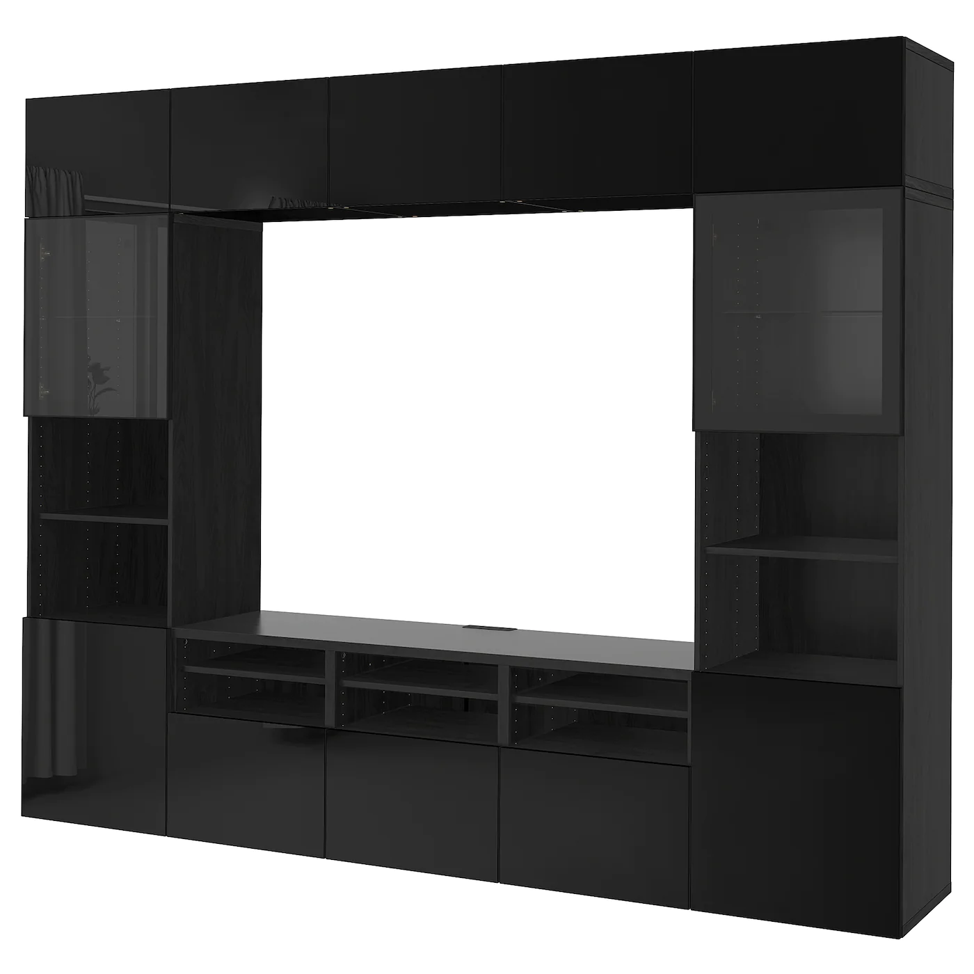 IKEA BESTÅ TV Storage Combination/glass Doors Blackbrown/Selsviken High Gloss/brown Clear Glass 118 1/8x16 1/2x91 " Blackbrown/selsviken High Gloss/black Clear Glass 17 IKEA BESTÅ TV Storage Combination/glass Doors Blackbrown/Selsviken High Gloss/brown Clear Glass 118 1/8x16 1/2x91 " Blackbrown/selsviken High Gloss/black Clear Glass - Image 15