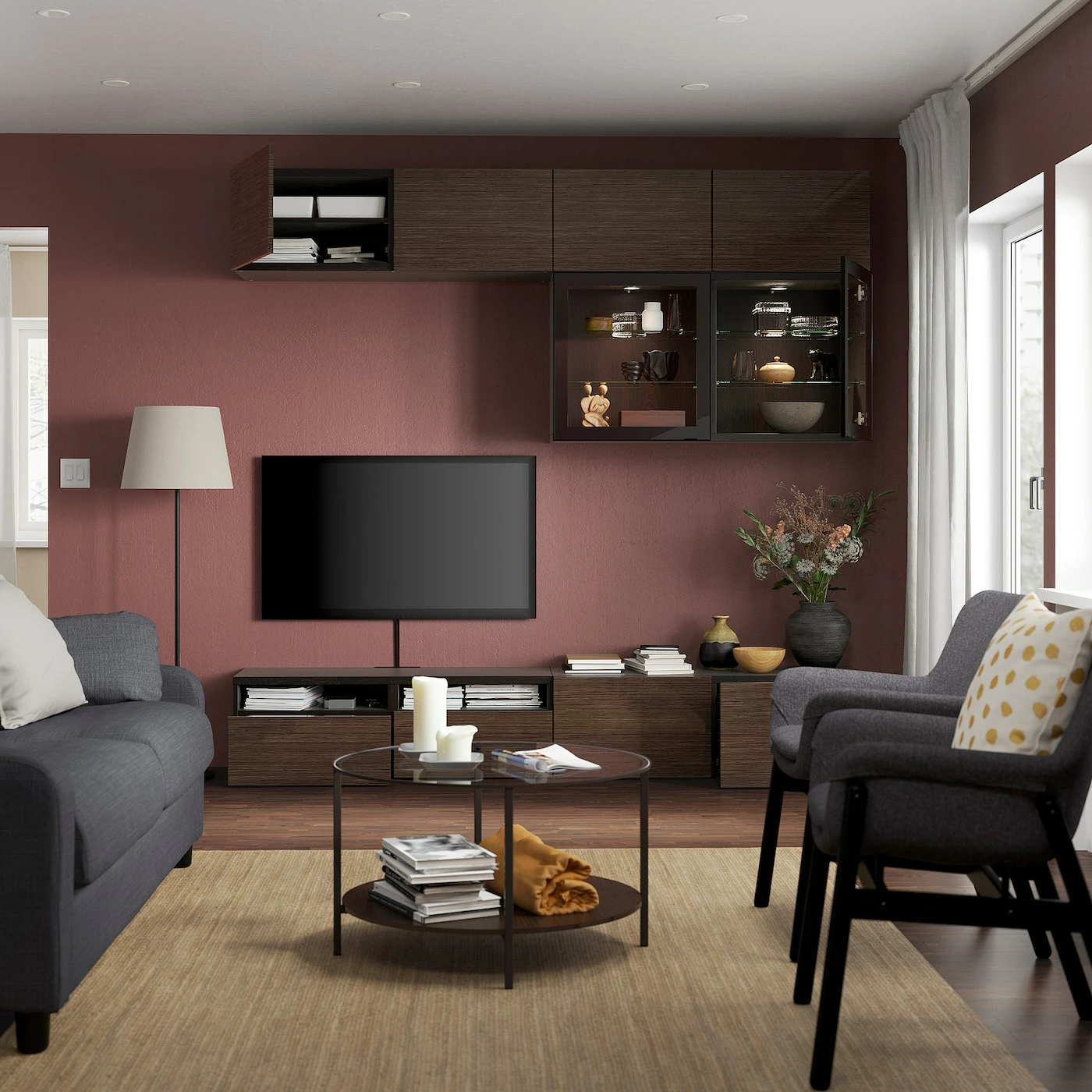 IKEA BESTÅ TV Storage Combination/glass Doors Blackbrown/Selsviken High Gloss/brown Clear Glass 94 1/2x16 1/2x91 " Blackbrown/selsviken High Gloss/black Clear Glass 4 IKEA BESTÅ TV Storage Combination/glass Doors Blackbrown/Selsviken High Gloss/brown Clear Glass 94 1/2x16 1/2x91 " Blackbrown/selsviken High Gloss/black Clear Glass - Image 2