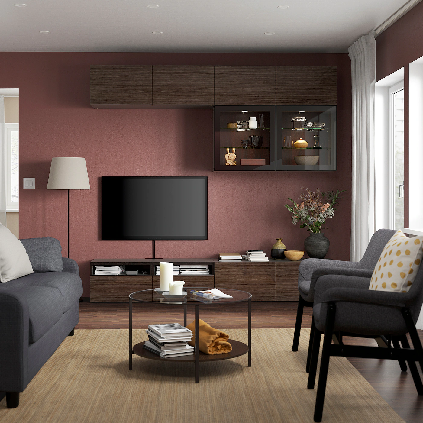 IKEA BESTÅ TV Storage Combination/glass Doors Blackbrown/Selsviken High Gloss/brown Clear Glass 94 1/2x16 1/2x91 " Blackbrown/selsviken High Gloss/black Clear Glass 5 IKEA BESTÅ TV Storage Combination/glass Doors Blackbrown/Selsviken High Gloss/brown Clear Glass 94 1/2x16 1/2x91 " Blackbrown/selsviken High Gloss/black Clear Glass - Image 3