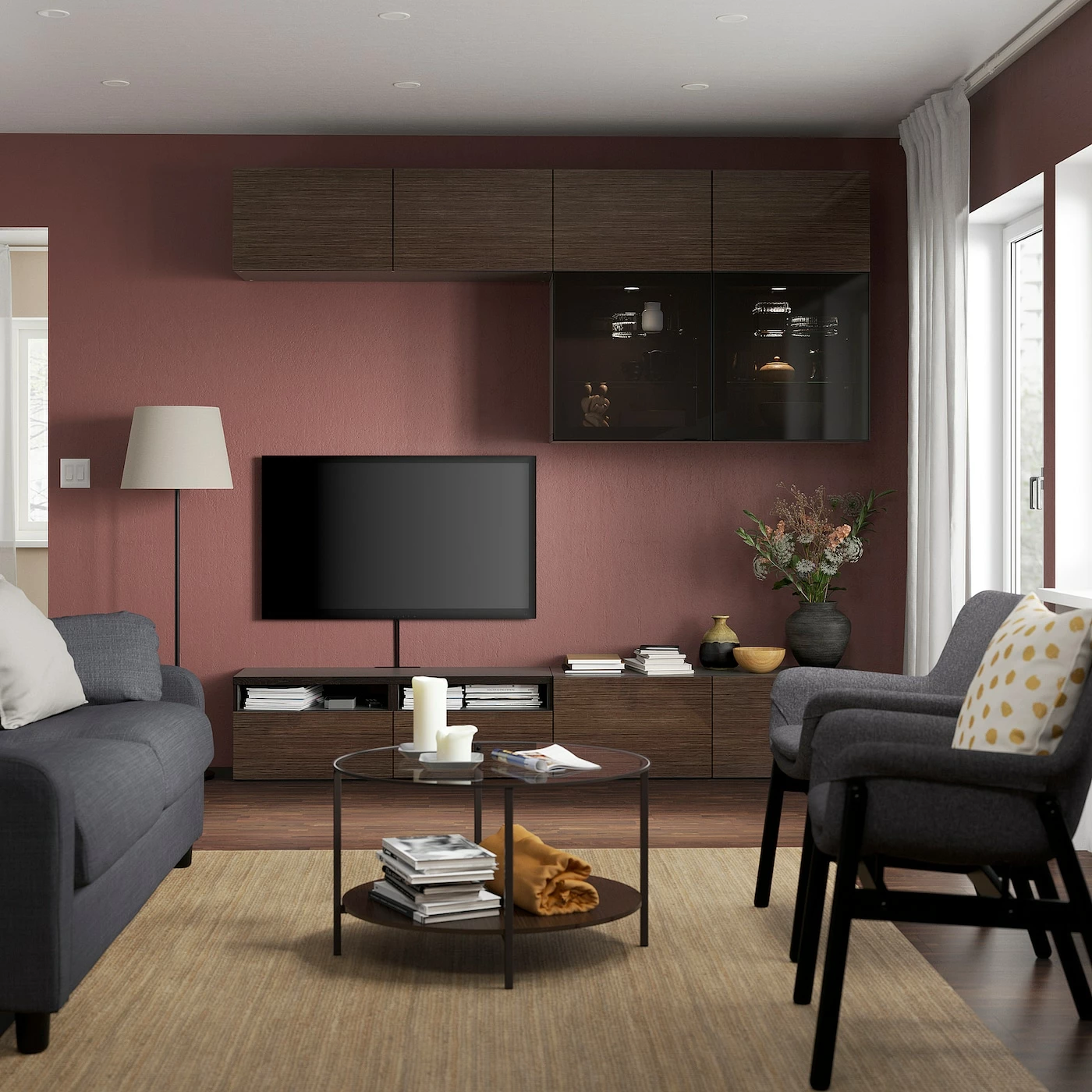 IKEA BESTÅ TV Storage Combination/glass Doors Blackbrown/Selsviken High Gloss/brown Smoked Glass 94 1/2x16 1/2x91 " Blackbrown/selsviken High Gloss/black Clear Glass 5 IKEA BESTÅ TV Storage Combination/glass Doors Blackbrown/Selsviken High Gloss/brown Smoked Glass 94 1/2x16 1/2x91 " Blackbrown/selsviken High Gloss/black Clear Glass - Image 3