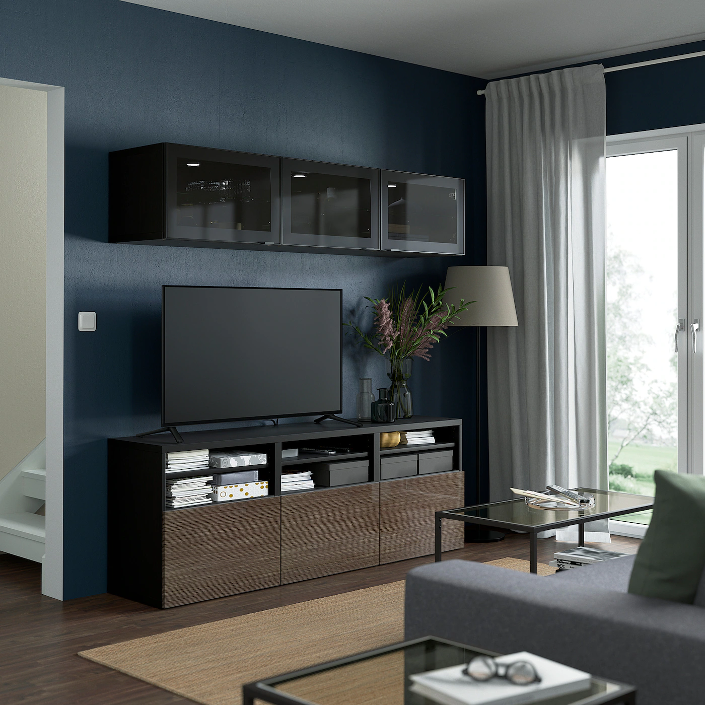 IKEA BESTÅ TV Storage Combination/glass Doors Blackbrown/Selsviken High Gloss/brown Smoked Glass 70 7/8x16 1/2x75 5/8 " Blackbrown/hanviken Blackbrown Clear Glass 5 IKEA BESTÅ TV Storage Combination/glass Doors Blackbrown/Selsviken High Gloss/brown Smoked Glass 70 7/8x16 1/2x75 5/8 " Blackbrown/hanviken Blackbrown Clear Glass - Image 3