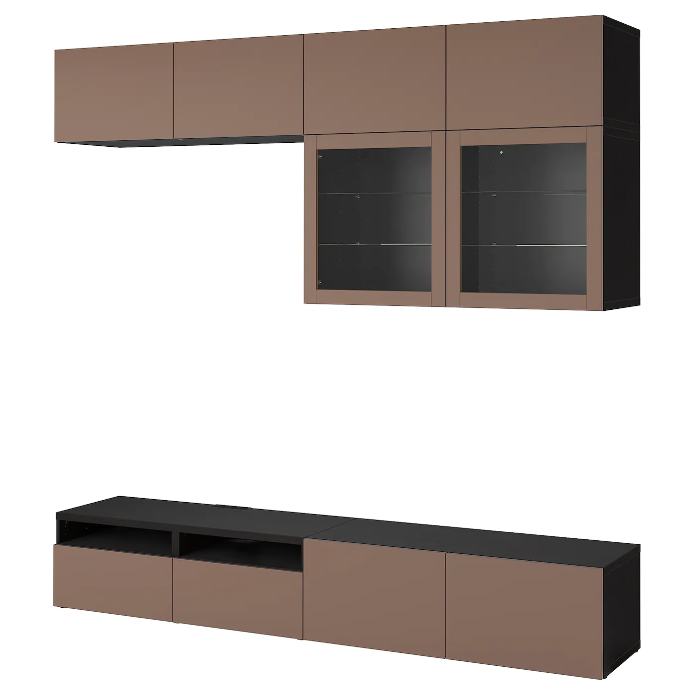 IKEA BESTÅ TV Storage Combination/glass Doors Blackbrown Sindvik/Lappviken Light Graybrown 94 1/2x16 1/2x91 " 2 IKEA BESTÅ TV Storage Combination/glass Doors Blackbrown Sindvik/Lappviken Light Graybrown 94 1/2x16 1/2x91 " -Ikea Storage solution systems Sales besta tv storage combination glass doors black brown sindvik lappviken light gray brown 0990790 pe819245 s5 26