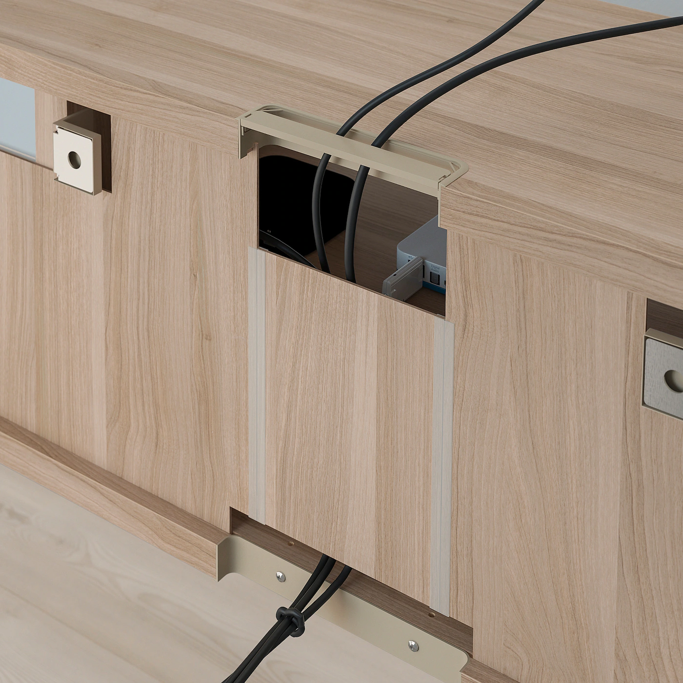 IKEA BESTÅ TV Storage Combination/glass Doors Walnut Effect Light Gray/Lappviken Gray Stained Walnut Eff Clear Glass 94 1/2x16 1/2x50 3/4 " Blackbrown Glassvik/laxviken Black 10 IKEA BESTÅ TV Storage Combination/glass Doors Walnut Effect Light Gray/Lappviken Gray Stained Walnut Eff Clear Glass 94 1/2x16 1/2x50 3/4 " Blackbrown Glassvik/laxviken Black - Image 8