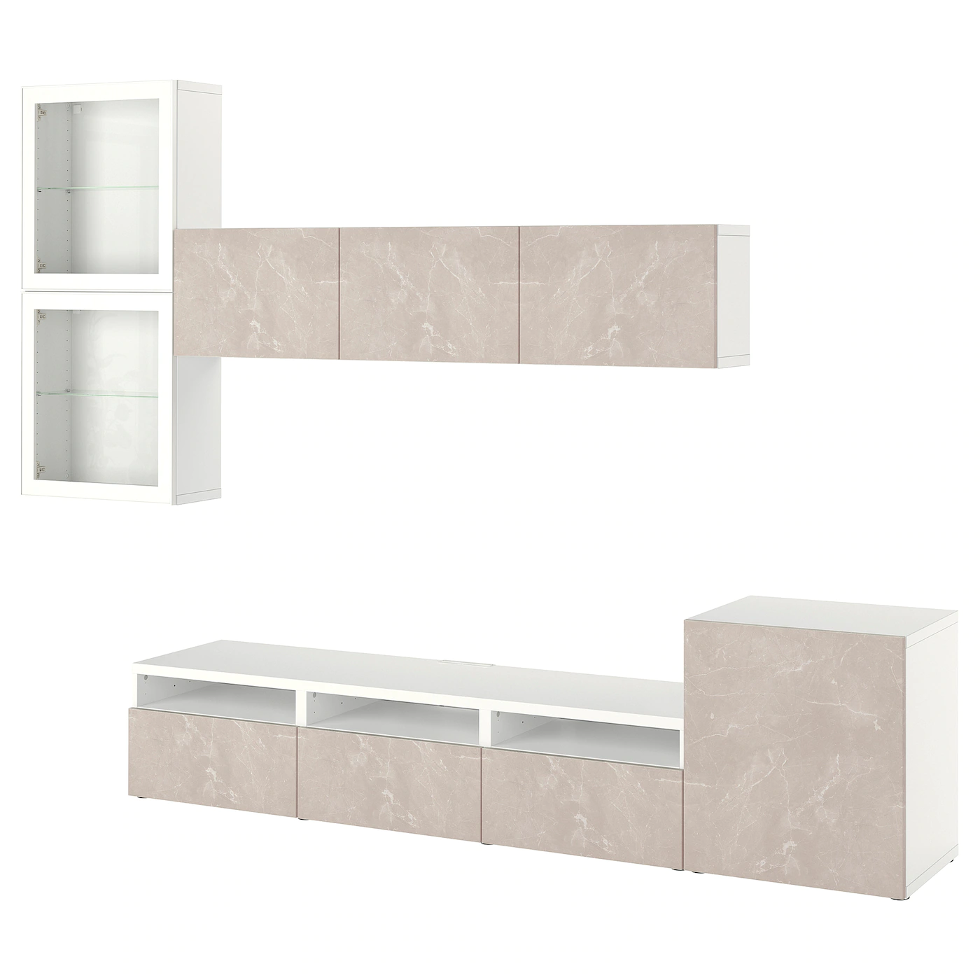 IKEA BESTÅ TV Storage Combination/glass Doors White Glassvik/Bergsviken Beige 118 1/8x16 1/2x83 1/8 " Blackbrown/selsviken High Gloss/black Smoked Glass -Ikea Storage solution systems Sales besta tv storage combination glass doors white glassvik bergsviken beige 0989545 pe818537 s5