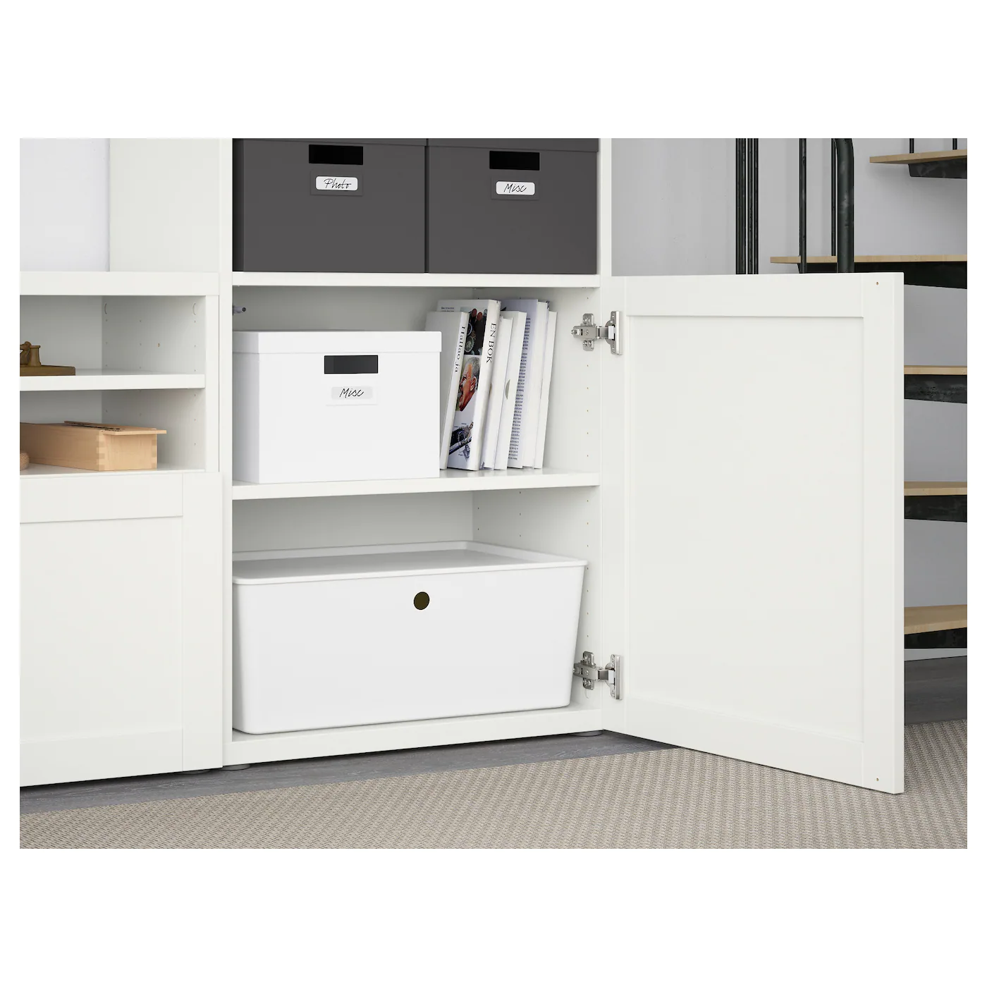 IKEA BESTÅ TV Storage Combination/glass Doors White/Hanviken White Clear Glass 118 1/8x16 1/2x91 " Blackbrown/selsviken High Gloss/black Clear Glass 7 IKEA BESTÅ TV Storage Combination/glass Doors White/Hanviken White Clear Glass 118 1/8x16 1/2x91 " Blackbrown/selsviken High Gloss/black Clear Glass - Image 5