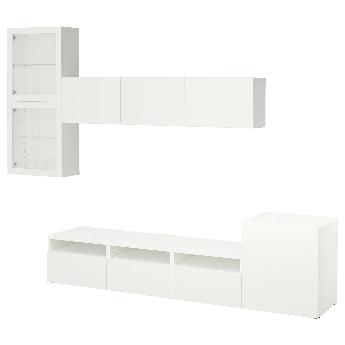 IKEA BESTÅ TV Storage Combination/glass Doors White/Lappviken White Clear Glass 118 1/8x16 1/2x83 1/8 " Blackbrown Lappviken/light Graybrown Clear Glass 1 IKEA BESTÅ TV Storage Combination/glass Doors White/Lappviken White Clear Glass 118 1/8x16 1/2x83 1/8 " Blackbrown Lappviken/light Graybrown Clear Glass -Ikea Storage solution systems Sales besta tv storage combination glass doors white lappviken white clear glass 0644928 pe703100 s5