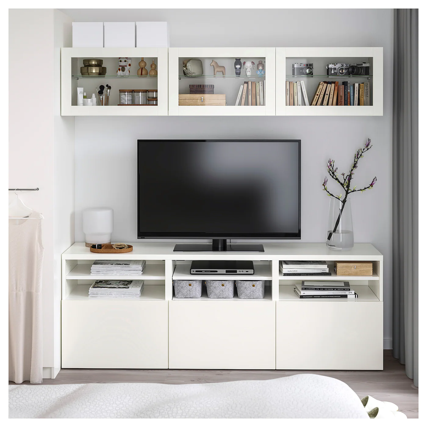 IKEA BESTÅ TV Storage Combination/glass Doors White/Lappviken White Clear Glass 70 7/8x16 1/2x75 5/8 " Blackbrown Sindvik/lappviken Light Graybrown 10 IKEA BESTÅ TV Storage Combination/glass Doors White/Lappviken White Clear Glass 70 7/8x16 1/2x75 5/8 " Blackbrown Sindvik/lappviken Light Graybrown - Image 8