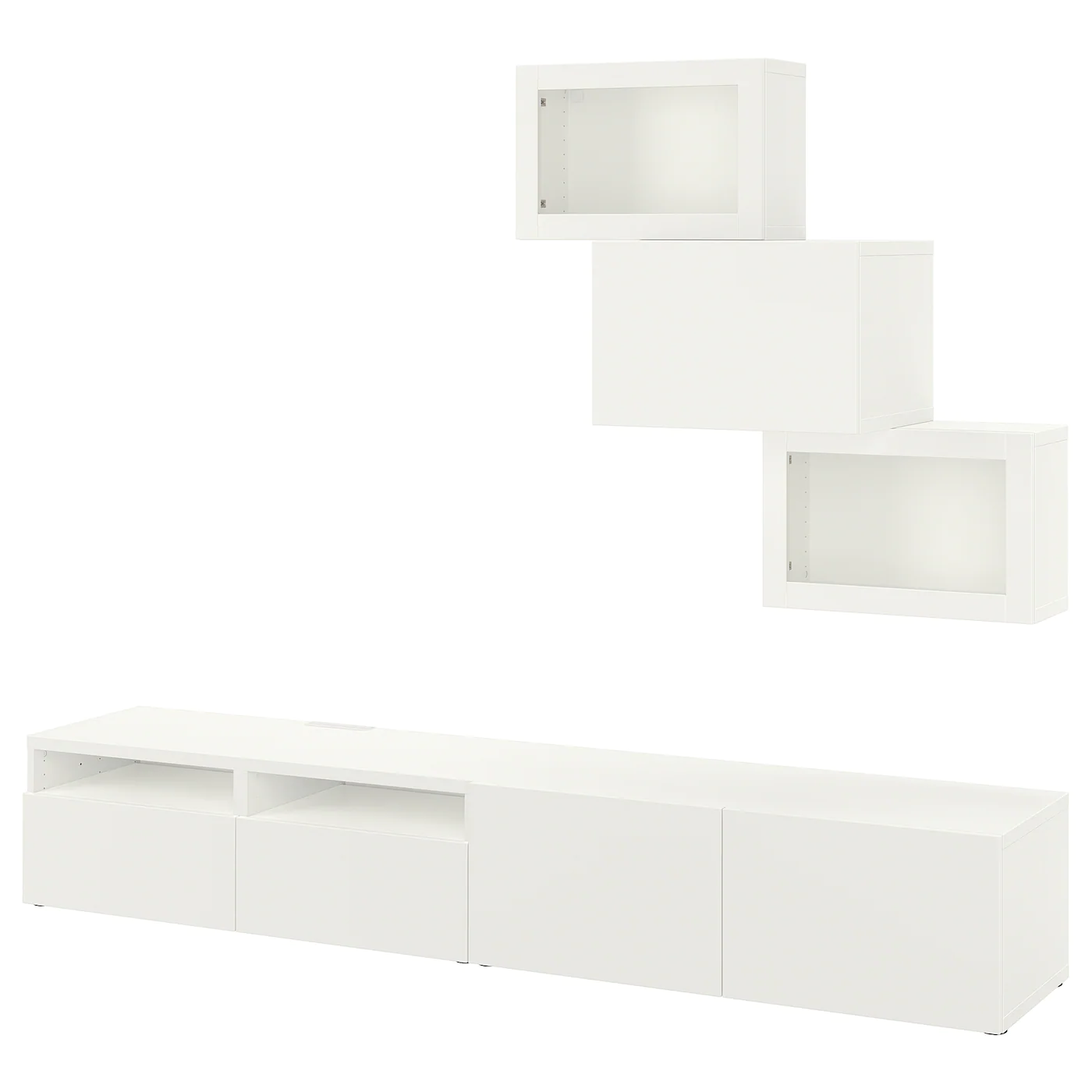IKEA BESTÅ TV Storage Combination/glass Doors White/Lappviken White Clear Glass 94 1/2x16 1/2x74 3/4 " -Ikea Storage solution systems Sales besta tv storage combination glass doors white lappviken white clear glass 0719347 pe732002 s5 3