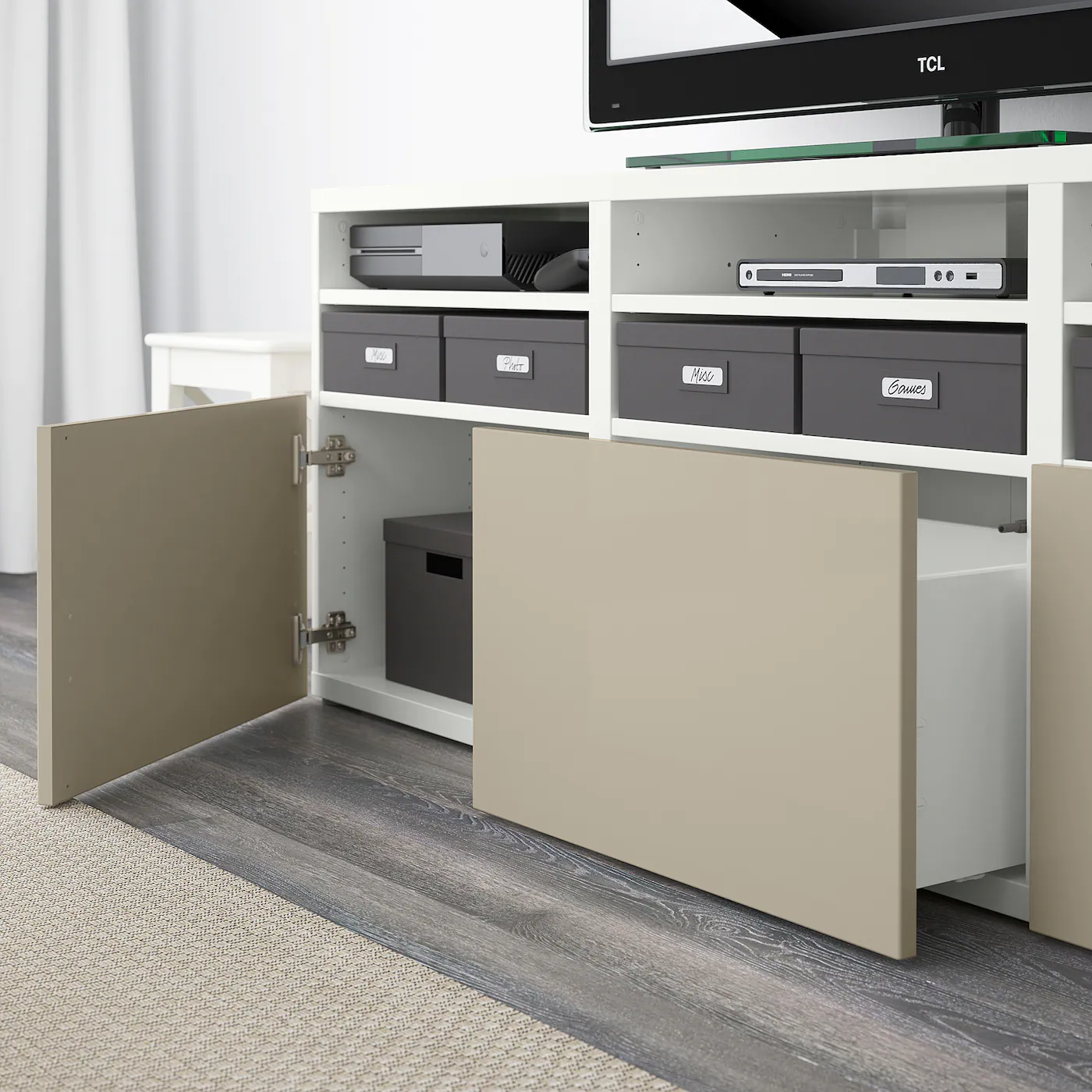 IKEA BESTÅ TV Storage Combination/glass Doors White/Selsviken High Gloss/beige Clear Glass 70 7/8x16 1/2x75 5/8 " Blackbrown Sindvik/lappviken Light Graybrown 10 IKEA BESTÅ TV Storage Combination/glass Doors White/Selsviken High Gloss/beige Clear Glass 70 7/8x16 1/2x75 5/8 " Blackbrown Sindvik/lappviken Light Graybrown - Image 8