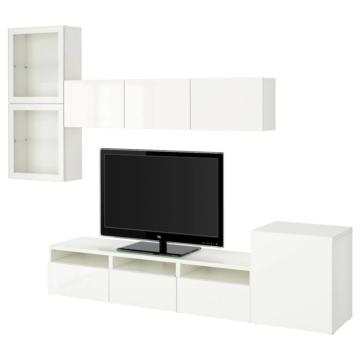 IKEA BESTÅ TV Storage Combination/glass Doors White/Selsviken High Gloss/white Clear Glass 118 1/8x16 1/2x83 1/8 " Blackbrown/selsviken High Gloss/black Clear Glass 1 IKEA BESTÅ TV Storage Combination/glass Doors White/Selsviken High Gloss/white Clear Glass 118 1/8x16 1/2x83 1/8 " Blackbrown/selsviken High Gloss/black Clear Glass -Ikea Storage solution systems Sales besta tv storage combination glass doors white selsviken high gloss white clear glass 0343976 pe536122 s5