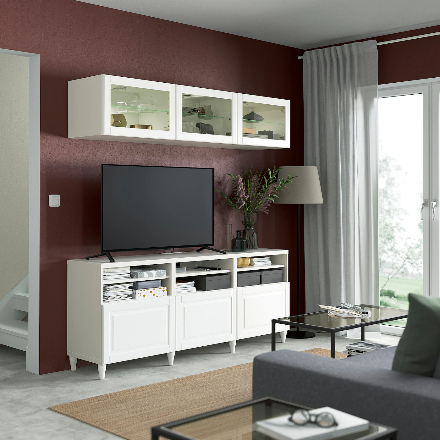 IKEA BESTÅ TV Storage Combination/glass Doors White/Smeviken/Kabbarp White Clear Glass 70 7/8x16 1/2x75 5/8 " Blackbrown Sindvik/lappviken Light Graybrown 5 IKEA BESTÅ TV Storage Combination/glass Doors White/Smeviken/Kabbarp White Clear Glass 70 7/8x16 1/2x75 5/8 " Blackbrown Sindvik/lappviken Light Graybrown - Image 3