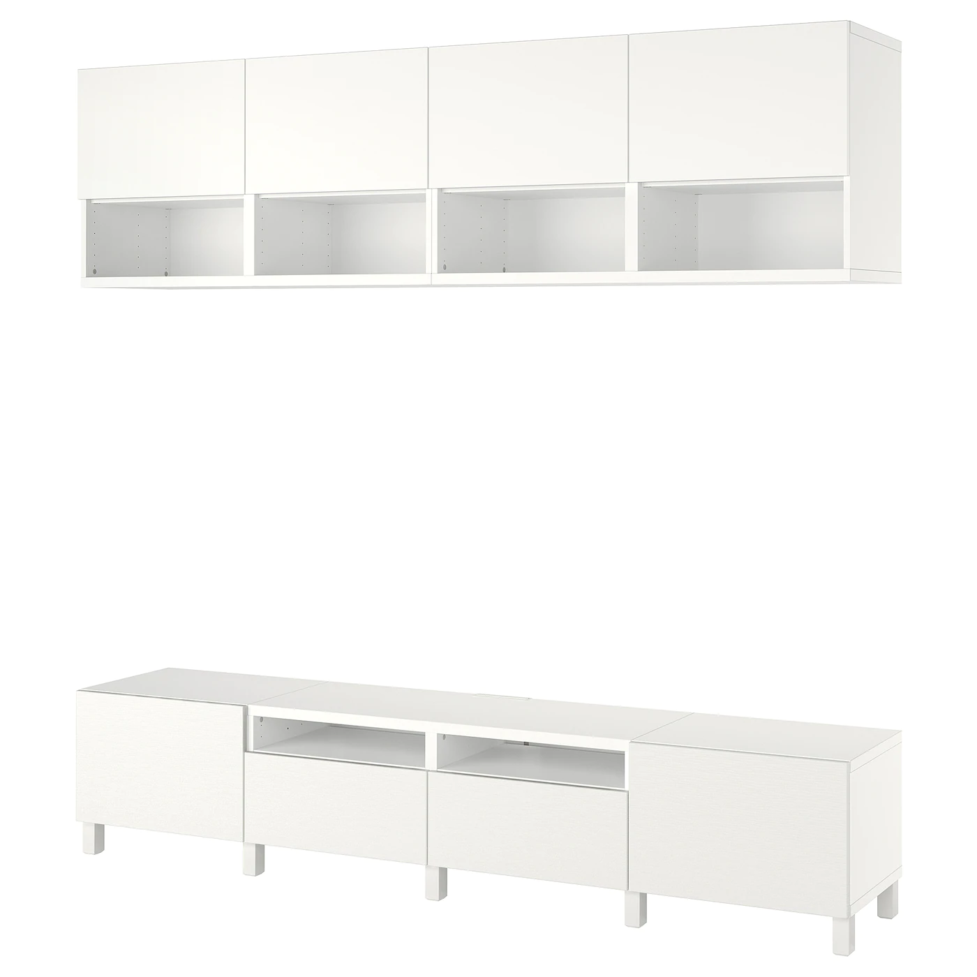IKEA BESTÅ TV Storage Combination White Laxviken/Lappviken/Stubbarp White 94 1/2x16 1/2x90 1/2 "