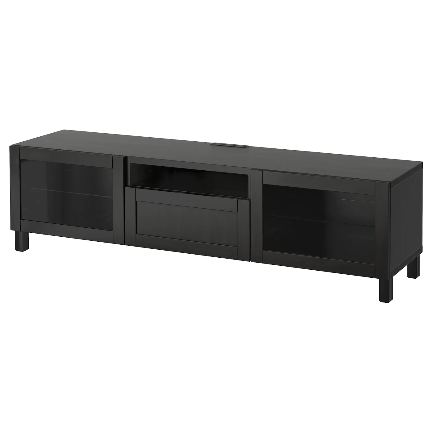 IKEA BESTÅ TV Unit White/Lappviken/Stubbarp White Clear Glass 70 7/8x16 1/2x18 7/8 " Blackbrown/hanviken Blackbrown Clear Glass 14 IKEA BESTÅ TV Unit White/Lappviken/Stubbarp White Clear Glass 70 7/8x16 1/2x18 7/8 " Blackbrown/hanviken Blackbrown Clear Glass - Image 12