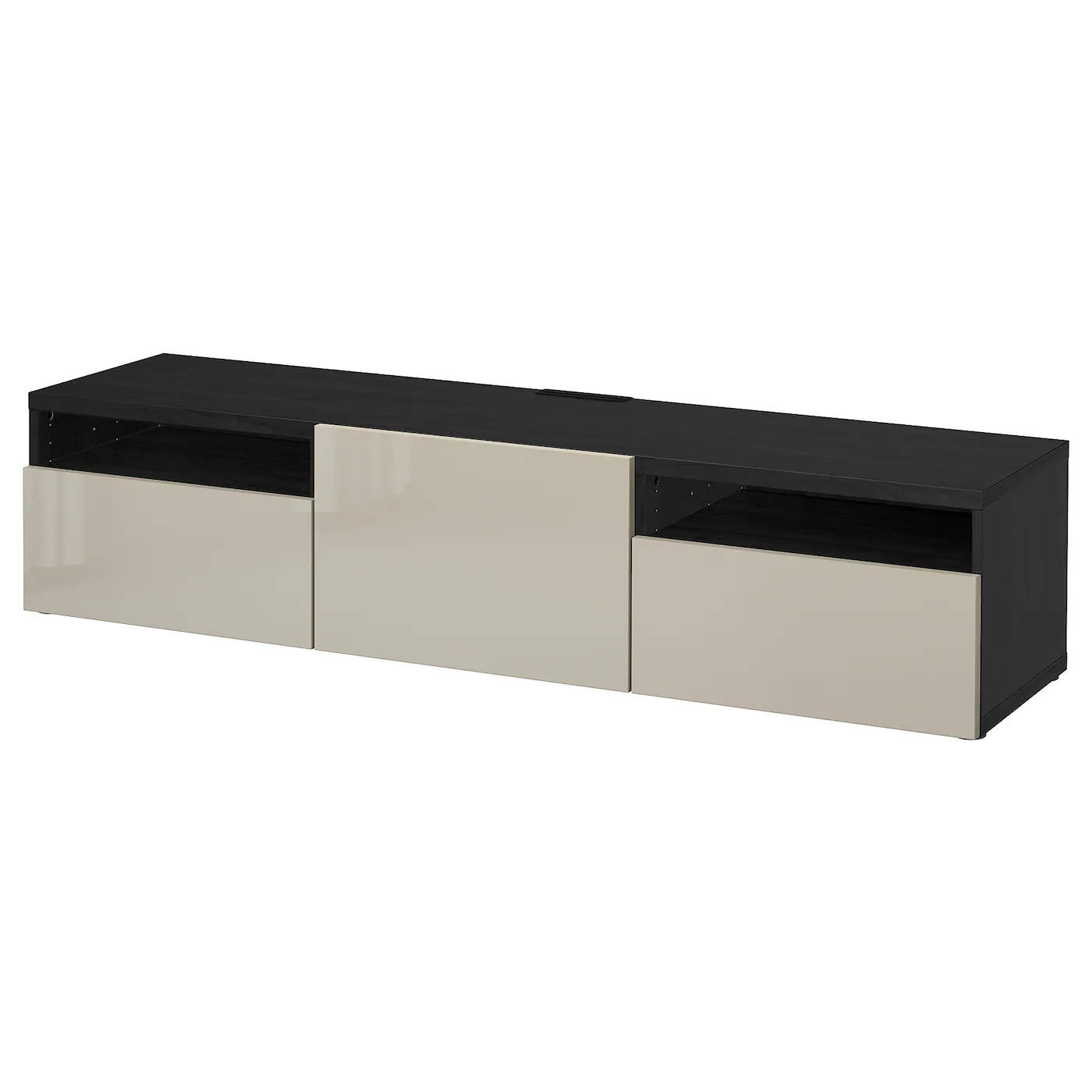 IKEA BESTÅ TV Unit Blackbrown/Selsviken Highgloss/beige 70 7/8x16 1/2x15 3/8 " Blackbrown Hedeviken/dark Brown Stained Oak Veneer 2 IKEA BESTÅ TV Unit Blackbrown/Selsviken Highgloss/beige 70 7/8x16 1/2x15 3/8 " Blackbrown Hedeviken/dark Brown Stained Oak Veneer -Ikea Storage solution systems Sales besta tv unit black brown selsviken high gloss beige 0642903 pe701517 s5