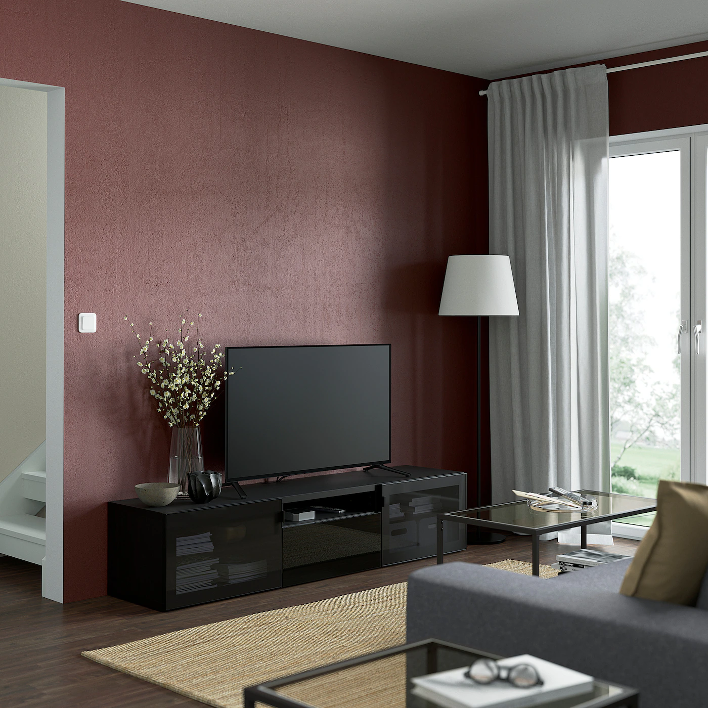 IKEA BESTÅ TV Unit Blackbrown/Selsviken High Gloss/black Smoked Glass 70 7/8x16 1/2x15 3/8 " 5 IKEA BESTÅ TV Unit Blackbrown/Selsviken High Gloss/black Smoked Glass 70 7/8x16 1/2x15 3/8 " - Image 3