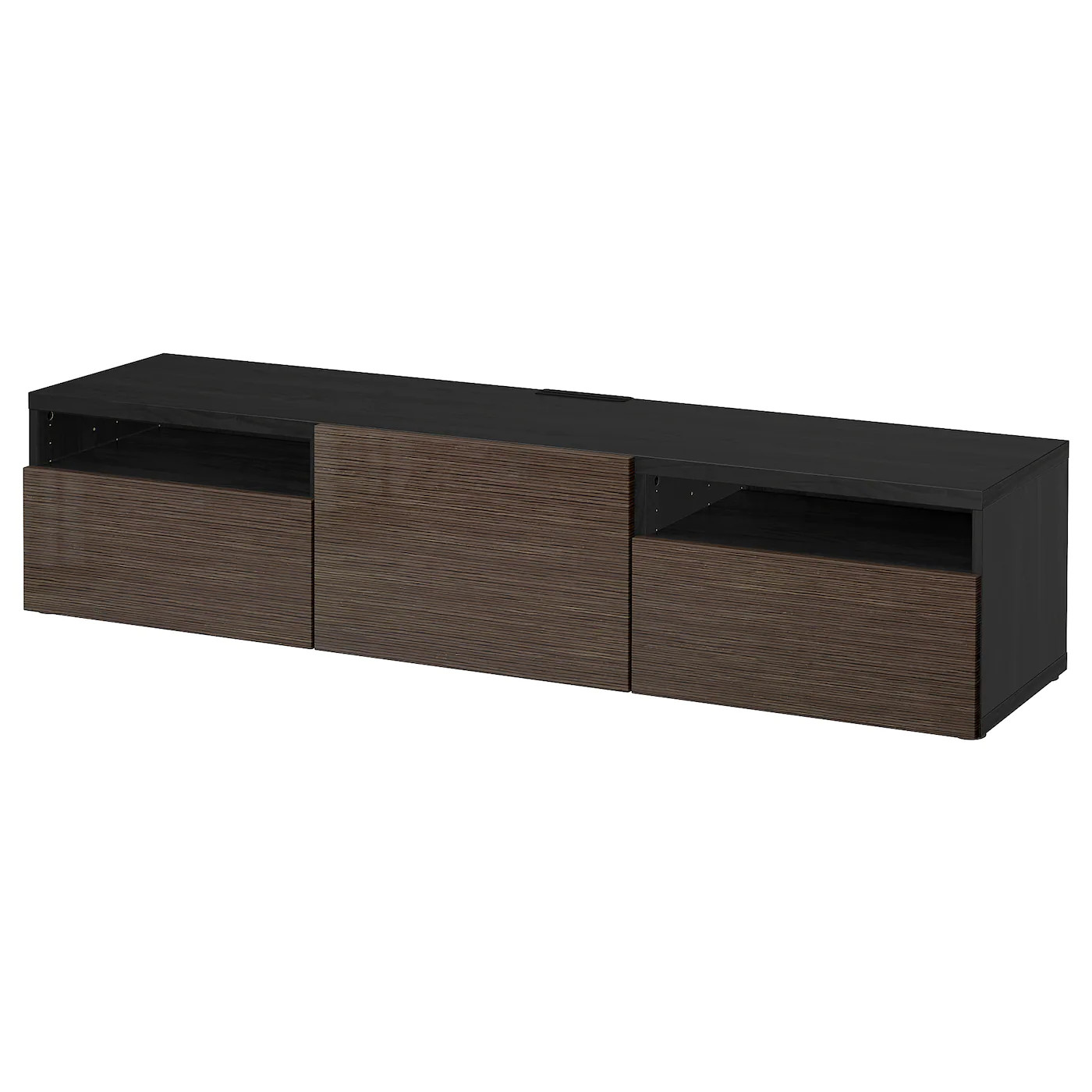 IKEA BESTÅ TV Unit Blackbrown/Selsviken Highgloss/brown 70 7/8x16 1/2x15 3/8 " Blackbrown/lappviken Light Graybrown