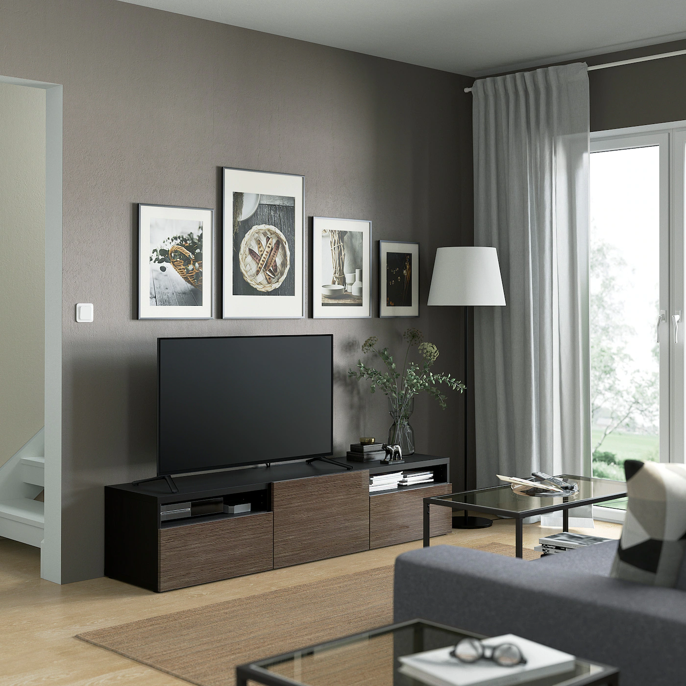 IKEA BESTÅ TV Unit Blackbrown/Selsviken Highgloss/brown 70 7/8x16 1/2x15 3/8 " Blackbrown/lappviken Light Graybrown 5 IKEA BESTÅ TV Unit Blackbrown/Selsviken Highgloss/brown 70 7/8x16 1/2x15 3/8 " Blackbrown/lappviken Light Graybrown - Image 3