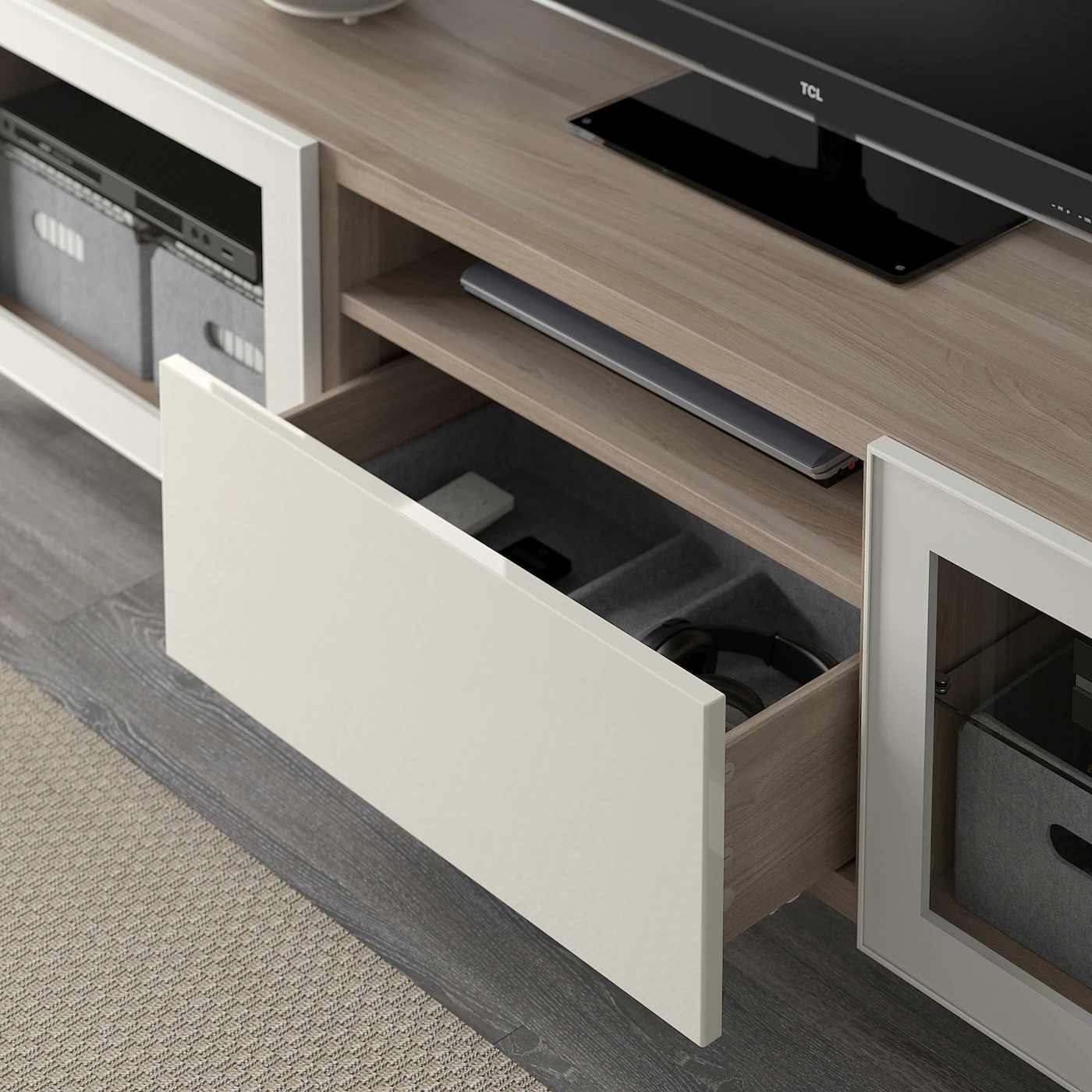 IKEA BESTÅ TV Unit Walnut Effect Light Gray/Selsviken/Nannarp High Gloss/white Clear Glass 70 7/8x16 1/2x18 7/8 " Blackbrown/lappviken/stubbarp Blackbrown Clear Glass 10 IKEA BESTÅ TV Unit Walnut Effect Light Gray/Selsviken/Nannarp High Gloss/white Clear Glass 70 7/8x16 1/2x18 7/8 " Blackbrown/lappviken/stubbarp Blackbrown Clear Glass - Image 8