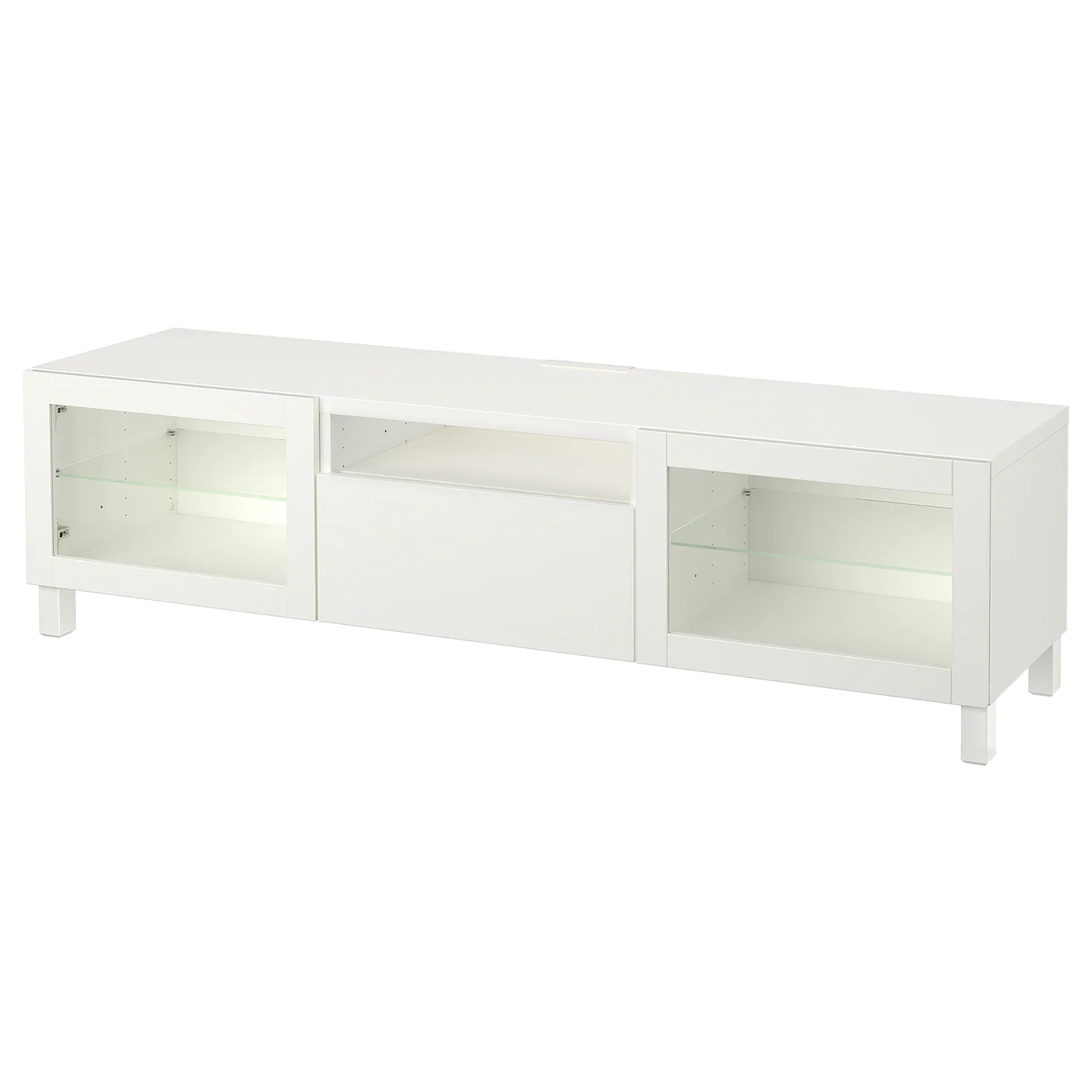 IKEA BESTÅ TV Unit White/Lappviken/Stubbarp White Clear Glass 70 7/8x16 1/2x18 7/8 " Blackbrown/selsviken High Gloss/black Smoked Glass