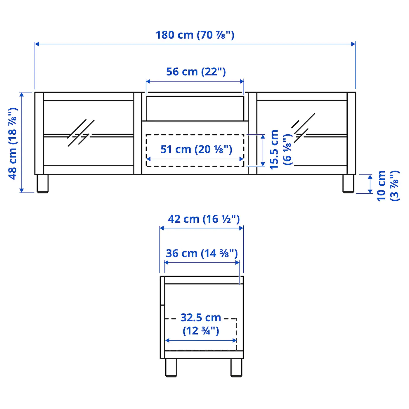 IKEA BESTÅ TV Unit White/Lappviken/Stubbarp White Clear Glass 70 7/8x16 1/2x18 7/8 " Blackbrown/hanviken Blackbrown Clear Glass 11 IKEA BESTÅ TV Unit White/Lappviken/Stubbarp White Clear Glass 70 7/8x16 1/2x18 7/8 " Blackbrown/hanviken Blackbrown Clear Glass - Image 9