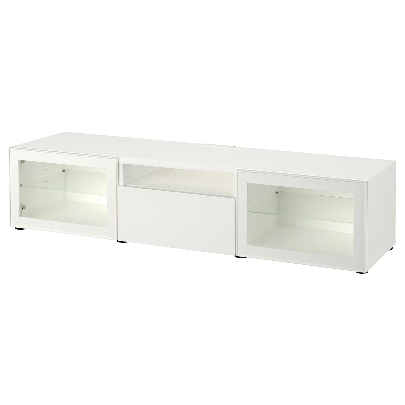 IKEA BESTÅ TV Unit White/Selsviken High Gloss/white Clear Glass 70 7/8x16 1/2x15 3/8 " Blackbrown/hanviken Blackbrown Clear Glass