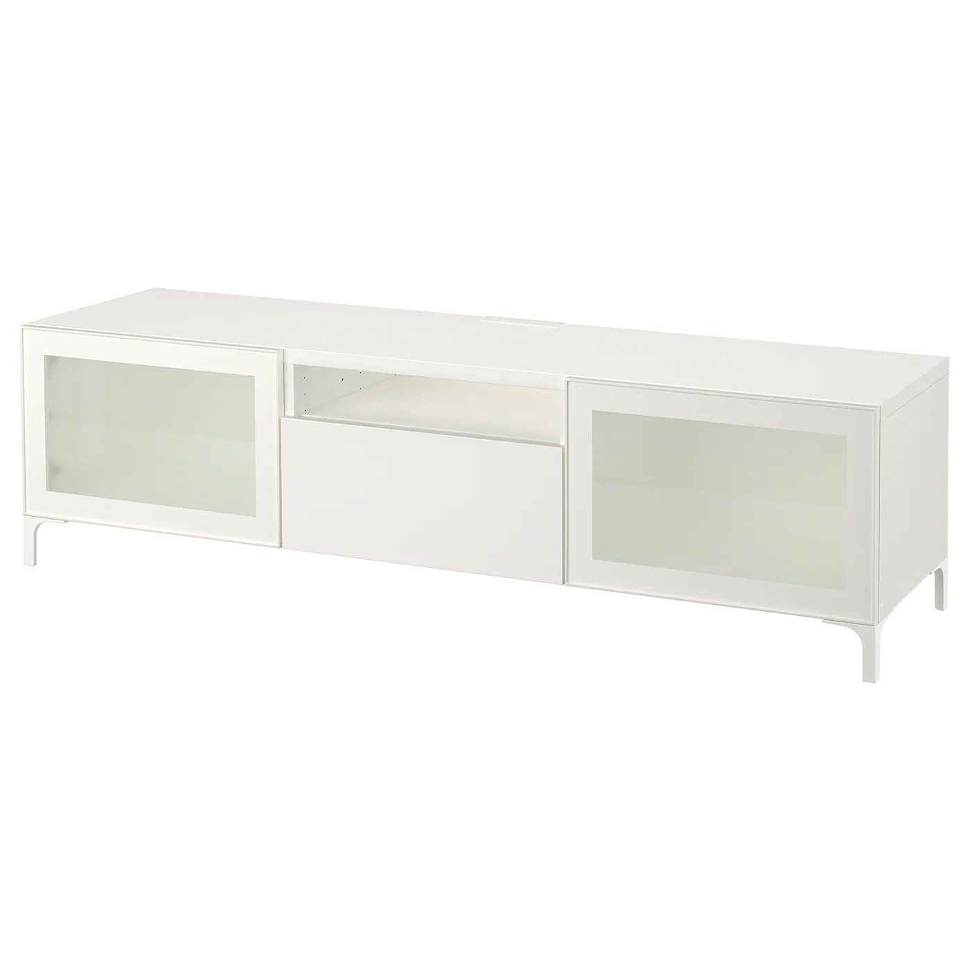 IKEA BESTÅ TV Unit White/Selsviken/Nannarp Highgloss/white Frosted Glass 70 7/8x16 1/2x18 7/8 " Blackbrown/selsviken High Gloss/black Smoked Glass