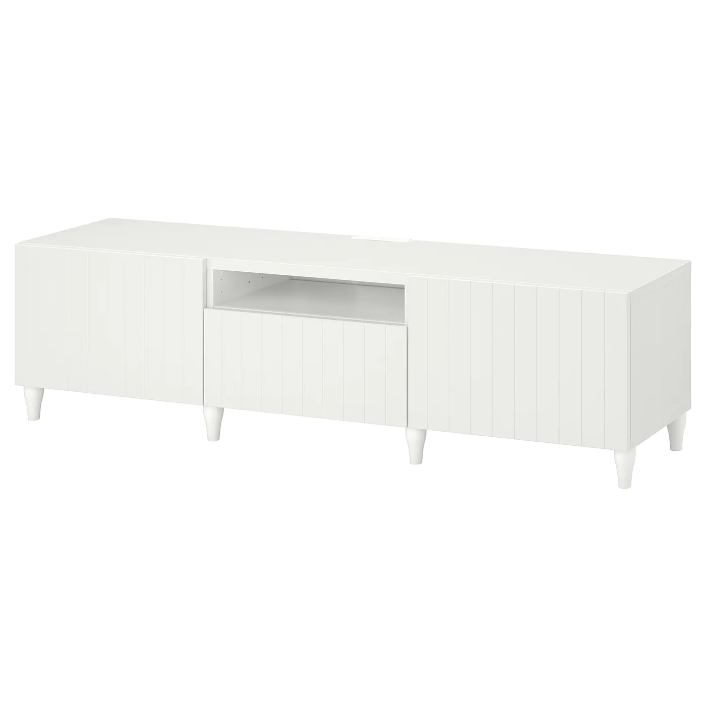 IKEA BESTÅ TV Unit White/Sutterviken/Kabbarp White 70 7/8x16 1/2x18 7/8 " Blackbrown/lappviken/stubbarp Blackbrown Clear Glass