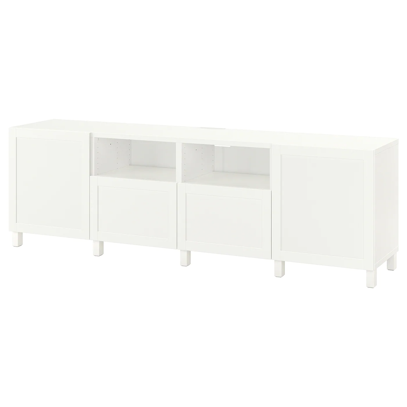 IKEA BESTÅ TV Unit With Doors And Drawers White/Hanviken/Stubbarp White 94 1/2x16 1/2x29 1/8 " Blackbrown Hedeviken/stubbarp/dark Brown Stained Oak Veneer