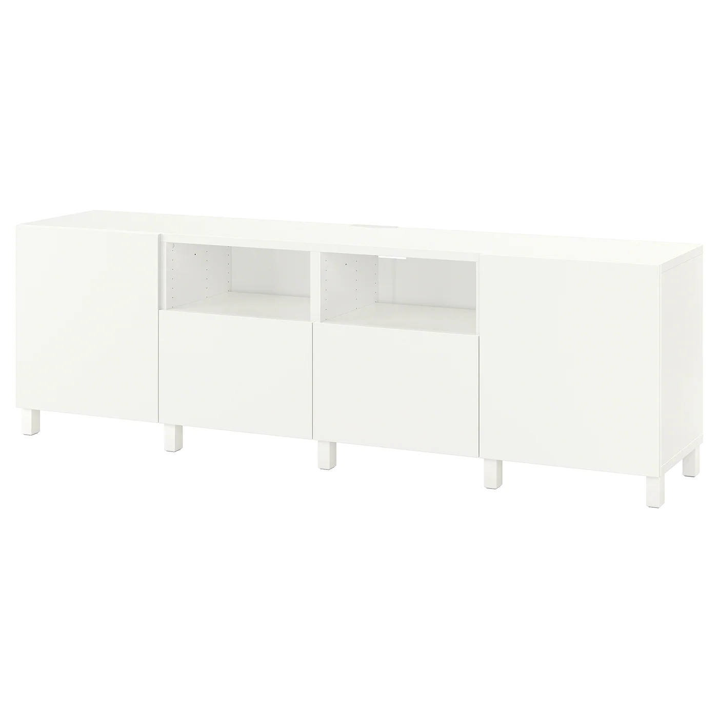 IKEA BESTÅ TV Unit With Doors And Drawers White/Lappviken/Stubbarp White 94 1/2x16 1/2x29 1/8 " Blackbrown/hedeviken/stubbarp Oak Veneer