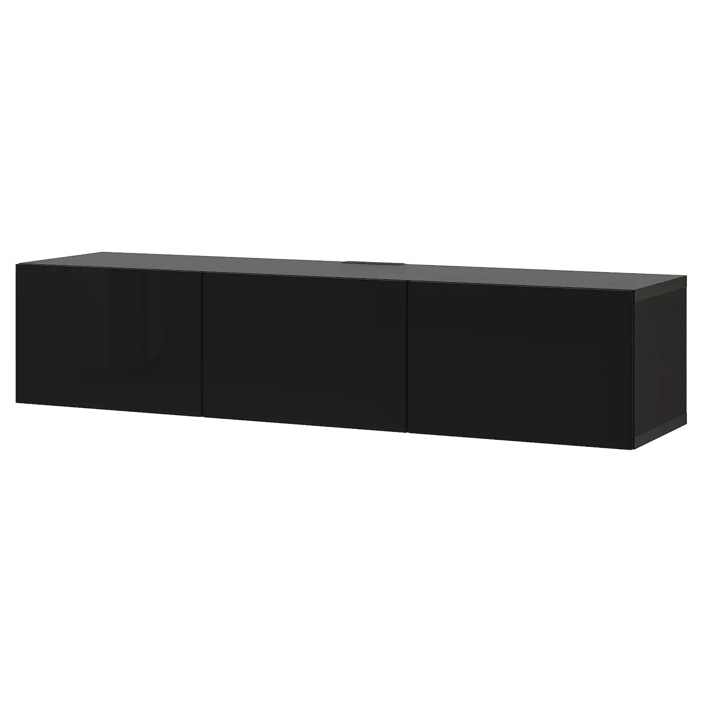 IKEA BESTÅ TV Unit With Doors Blackbrown/Selsviken Highgloss/black 70 7/8x16 1/2x15 " Blackbrown/lappviken Blackbrown