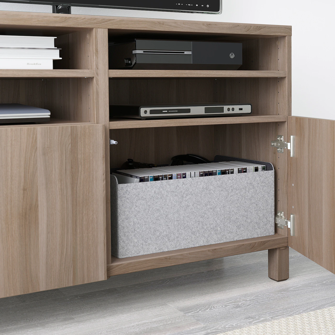 IKEA BESTÅ TV Unit With Doors Walnut Effect Light Gray/Lappviken/Stubbarp Walnut Effect Light Gray 47 1/4x16 1/2x29 1/8 " Blackbrown Kallviken/stubbarp/dark Gray Concrete Effect 7 IKEA BESTÅ TV Unit With Doors Walnut Effect Light Gray/Lappviken/Stubbarp Walnut Effect Light Gray 47 1/4x16 1/2x29 1/8 " Blackbrown Kallviken/stubbarp/dark Gray Concrete Effect - Image 5