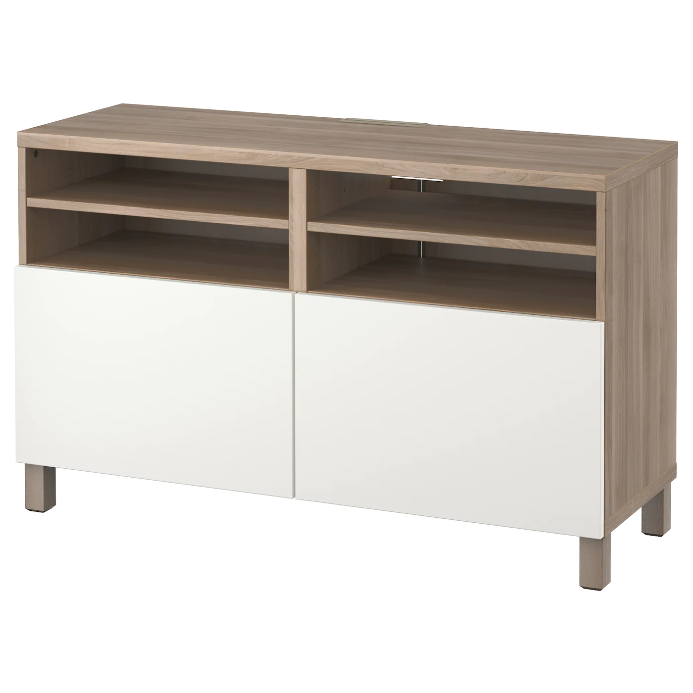 IKEA BESTÅ TV Unit With Doors Walnut Effect Light Gray/Lappviken/Stubbarp White 47 1/4x16 1/2x29 1/8 " Blackbrown/hanviken/stubbarp Blackbrown
