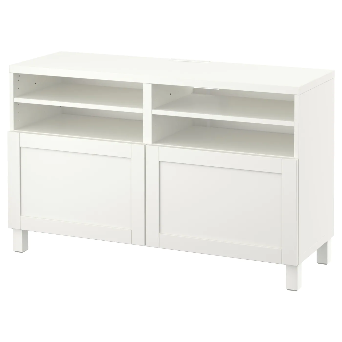 IKEA BESTÅ TV Unit With Doors White/Hanviken/Stubbarp White 47 1/4x16 1/2x29 1/8 " Blackbrown/lappviken/stubbarp Blackbrown