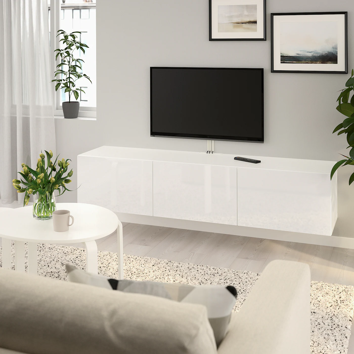 IKEA BESTÅ TV Unit With Doors White/Selsviken Highgloss/white 70 7/8x16 1/2x15 " Blackbrown/glassvik Smoked Glass 7 IKEA BESTÅ TV Unit With Doors White/Selsviken Highgloss/white 70 7/8x16 1/2x15 " Blackbrown/glassvik Smoked Glass - Image 5
