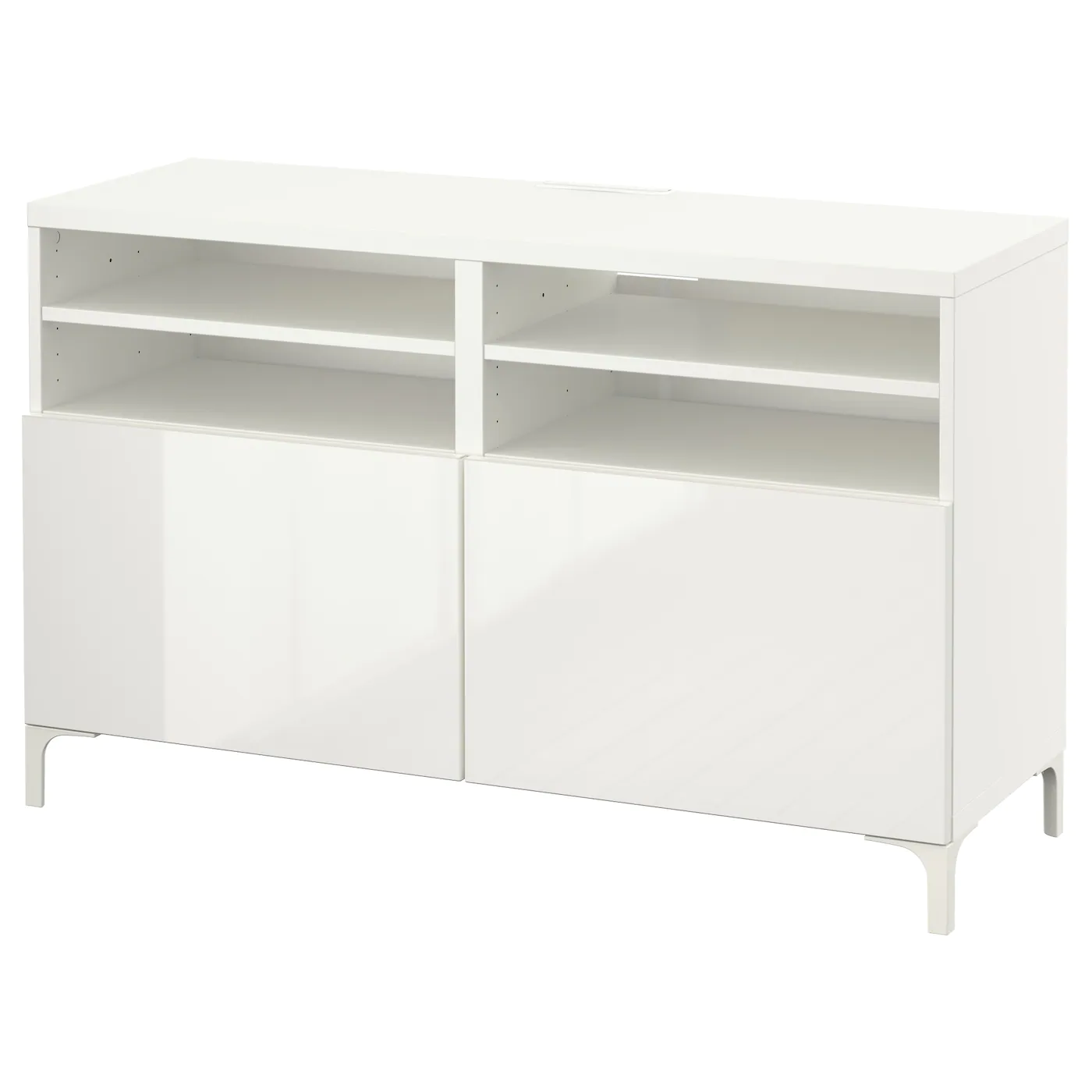 IKEA BESTÅ TV Unit With Doors White/Selsviken/Nannarp Highgloss/white 47 1/4x16 1/2x29 1/8 " Blackbrown/lappviken/stubbarp Light Graybrown
