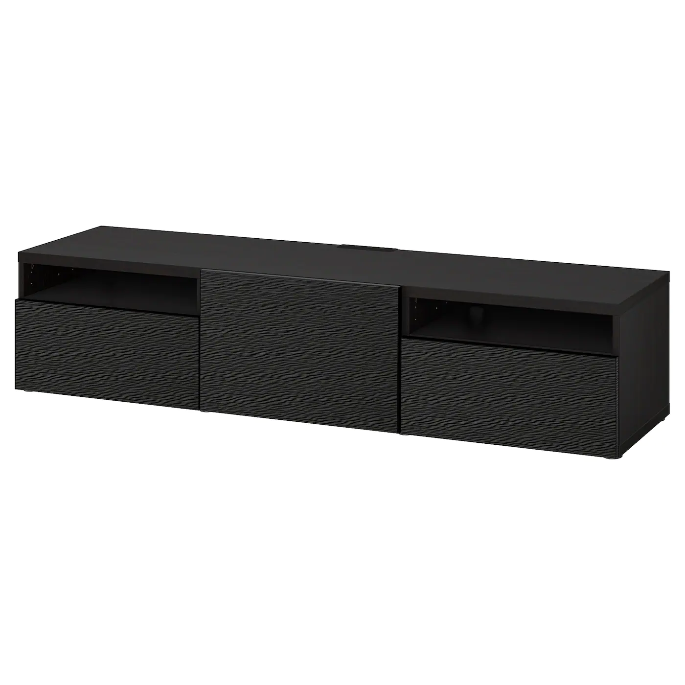 IKEA BESTÅ TV Unit With Drawers And Door Blackbrown/Laxviken Black 70 7/8x16 1/2x15 3/8 " Blackbrown/lappviken Blackbrown