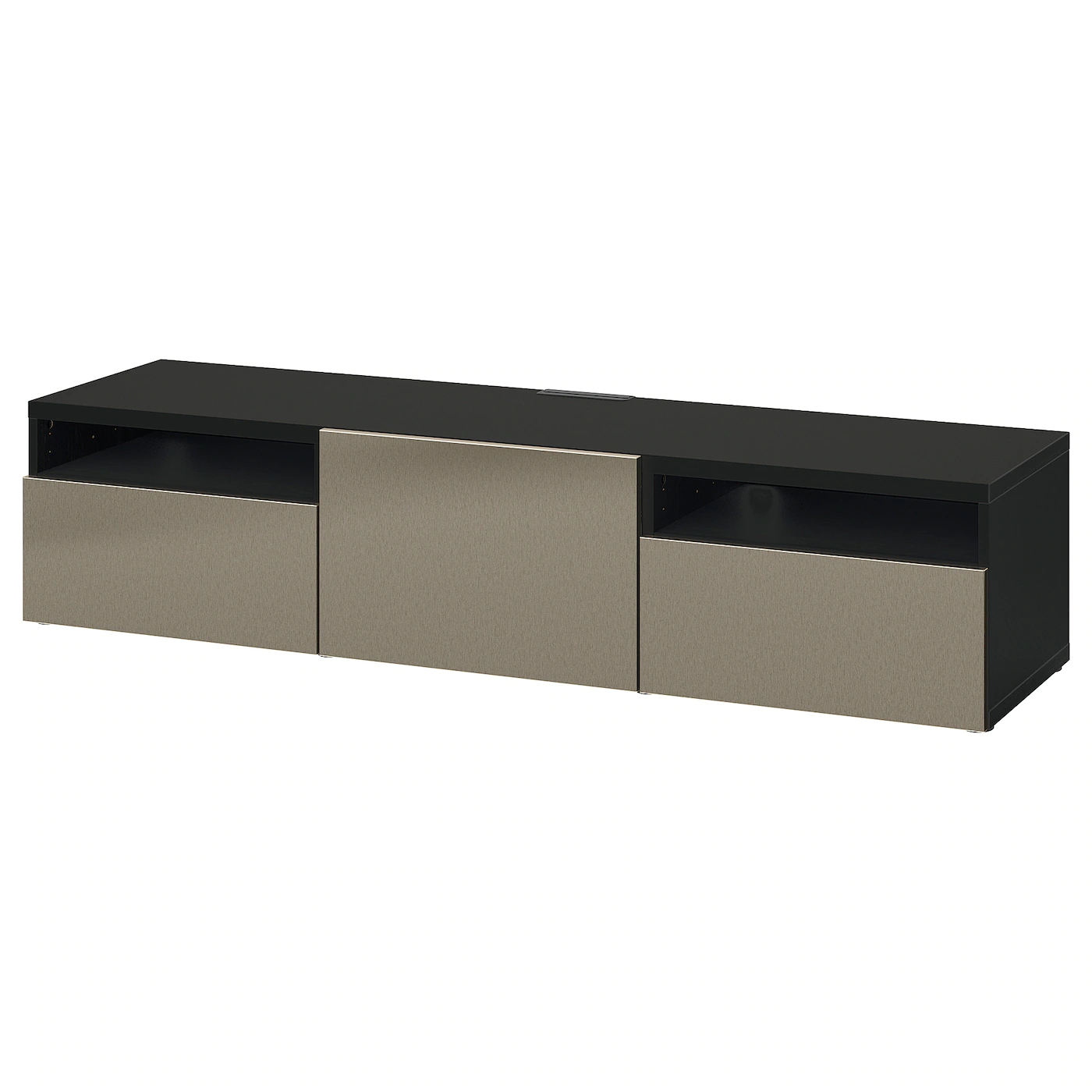 IKEA BESTÅ TV Unit With Drawers And Door Blackbrown/Riksviken Light Bronze Effect 70 7/8x16 1/2x15 3/8 " Blackbrown/lappviken Blackbrown