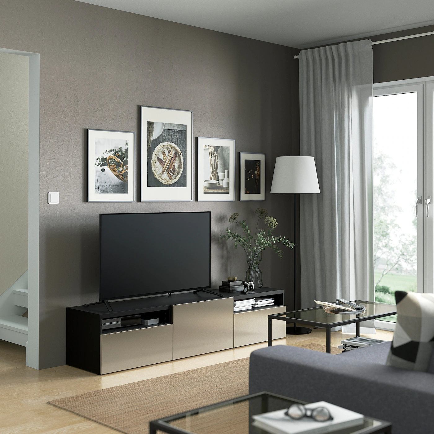 IKEA BESTÅ TV Unit With Drawers And Door Blackbrown/Riksviken Light Bronze Effect 70 7/8x16 1/2x15 3/8 " Blackbrown/lappviken Blackbrown 5 IKEA BESTÅ TV Unit With Drawers And Door Blackbrown/Riksviken Light Bronze Effect 70 7/8x16 1/2x15 3/8 " Blackbrown/lappviken Blackbrown - Image 3