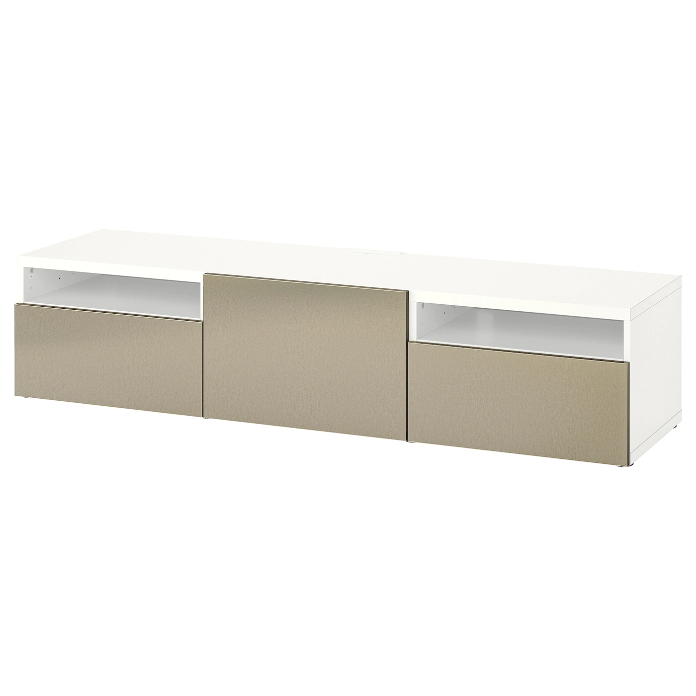 IKEA BESTÅ TV Unit With Drawers And Door White/Riksviken Light Bronze Effect 70 7/8x16 1/2x15 3/8 " Blackbrown/lappviken Blackbrown