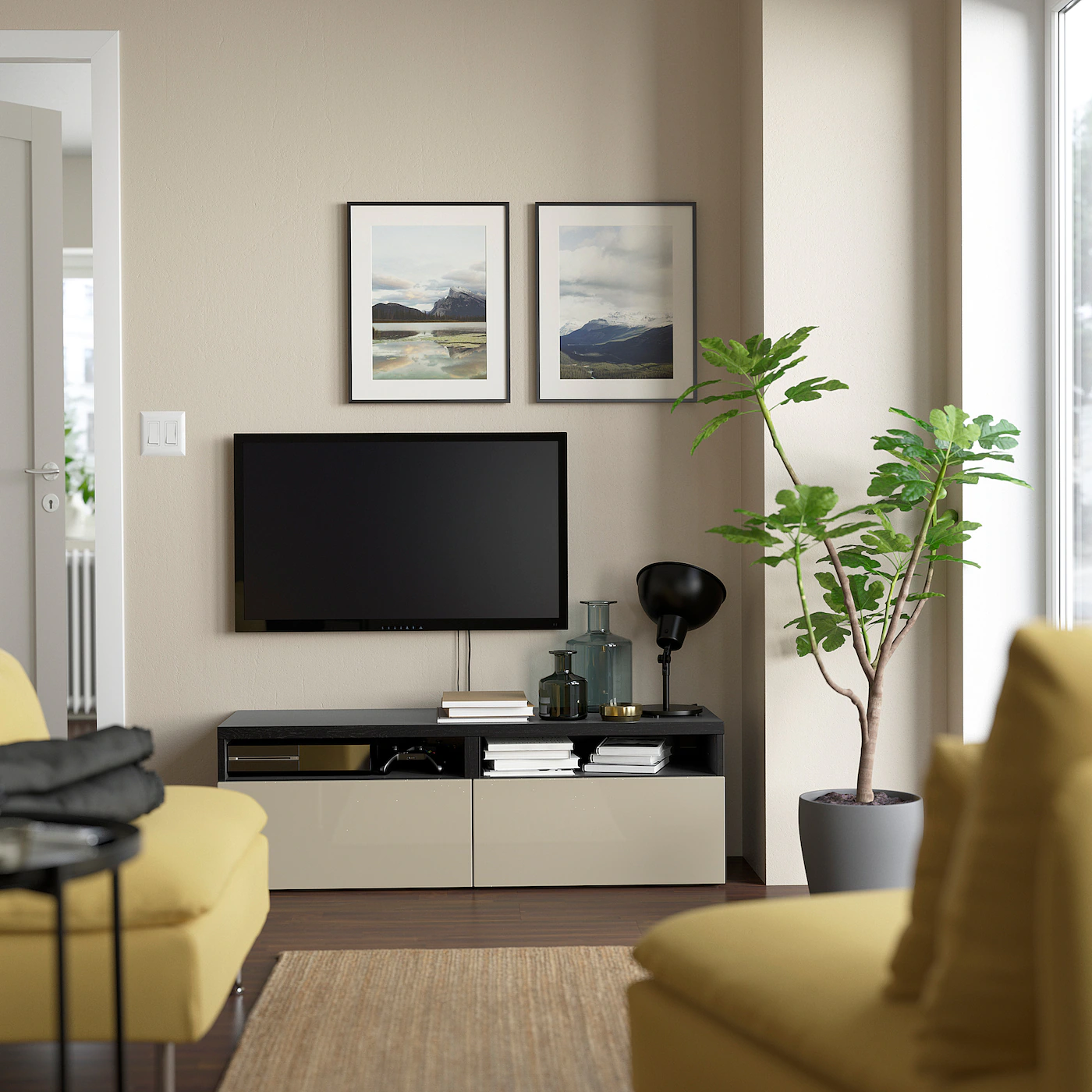 IKEA BESTÅ TV Unit With Drawers Blackbrown/Selsviken Highgloss/beige 47 1/4x16 1/2x15 3/8 " Blackbrown/hanviken Blackbrown 5 IKEA BESTÅ TV Unit With Drawers Blackbrown/Selsviken Highgloss/beige 47 1/4x16 1/2x15 3/8 " Blackbrown/hanviken Blackbrown - Image 3