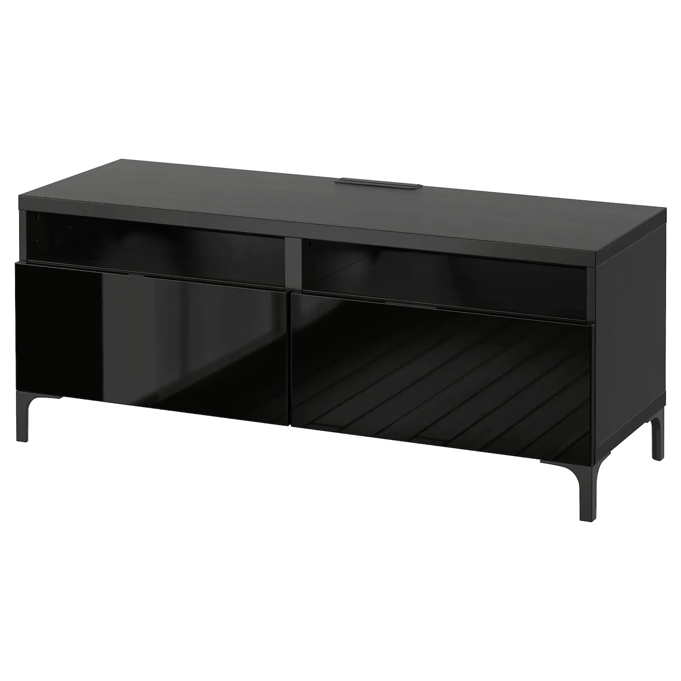 IKEA BESTÅ TV Unit With Drawers Blackbrown/Selsviken Highgloss/black 47 1/4x16 1/2x18 7/8 " Blackbrown/hanviken/stubbarp Blackbrown