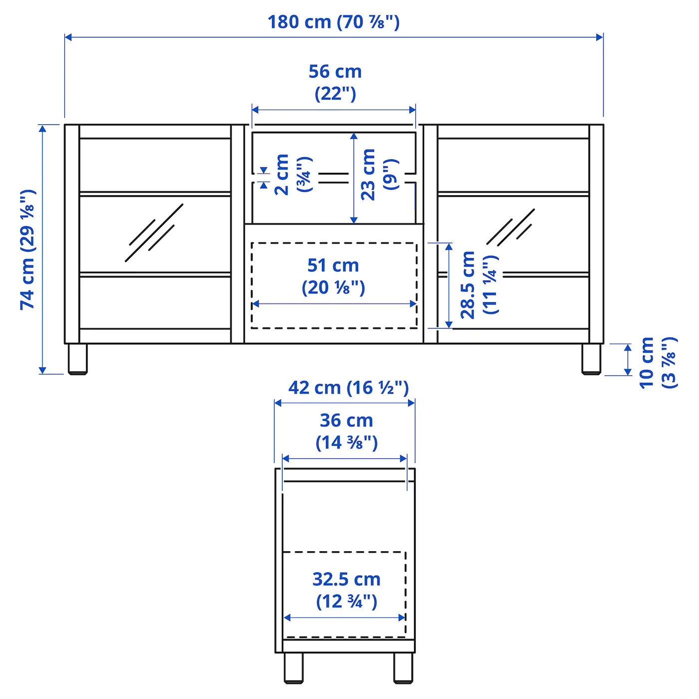 IKEA BESTÅ TV Unit With Drawers Walnut Effect Light Gray/Selsviken High Gloss/white Clear Glass 70 7/8x15 3/4x29 1/8 " Blackbrown/selsviken High Gloss/black Smoked Glass 9 IKEA BESTÅ TV Unit With Drawers Walnut Effect Light Gray/Selsviken High Gloss/white Clear Glass 70 7/8x15 3/4x29 1/8 " Blackbrown/selsviken High Gloss/black Smoked Glass - Image 7